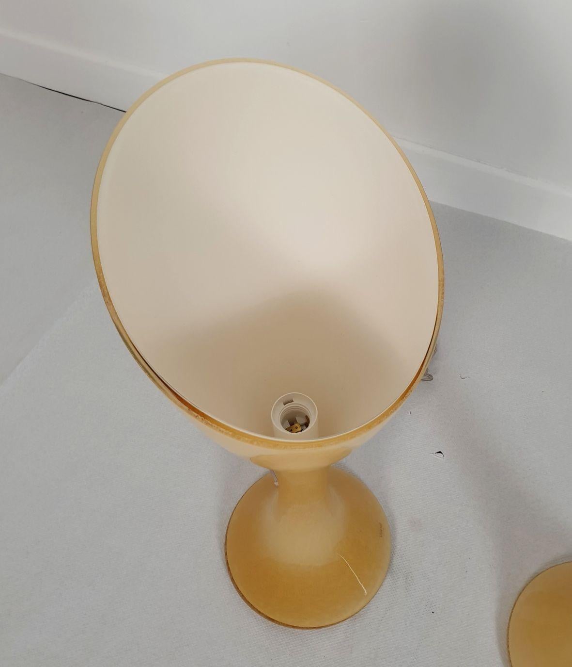 Mid Century Murano glass lamps by Vistosi - a pair For Sale 5