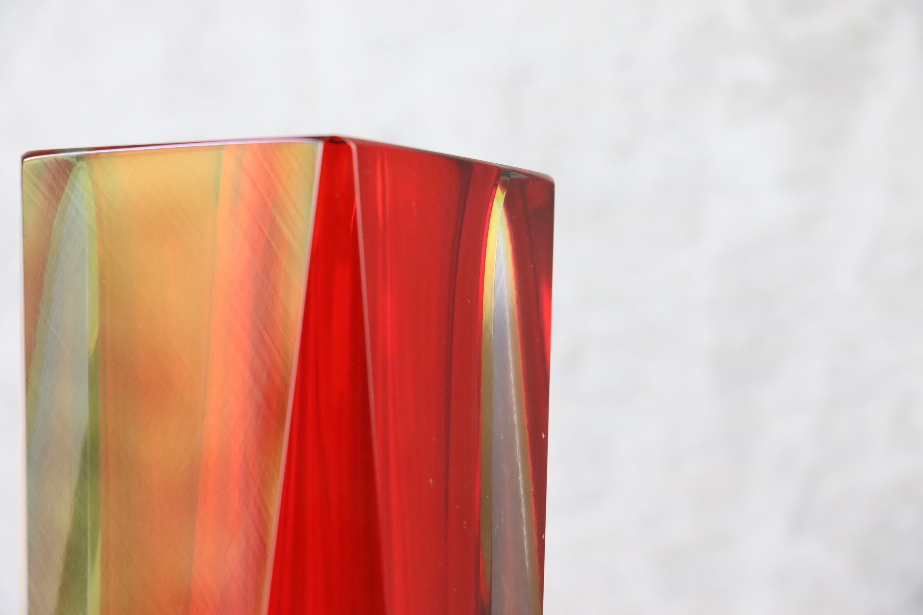 20th Century Midcentury Murano Glass Large Vase by Flavio Poli, Seguso, 1970s