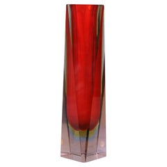 Midcentury Murano Glass Large Vase by Flavio Poli, Seguso, 1970s