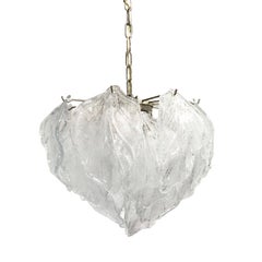 Midcentury Murano Glass Leaf Chandelier
