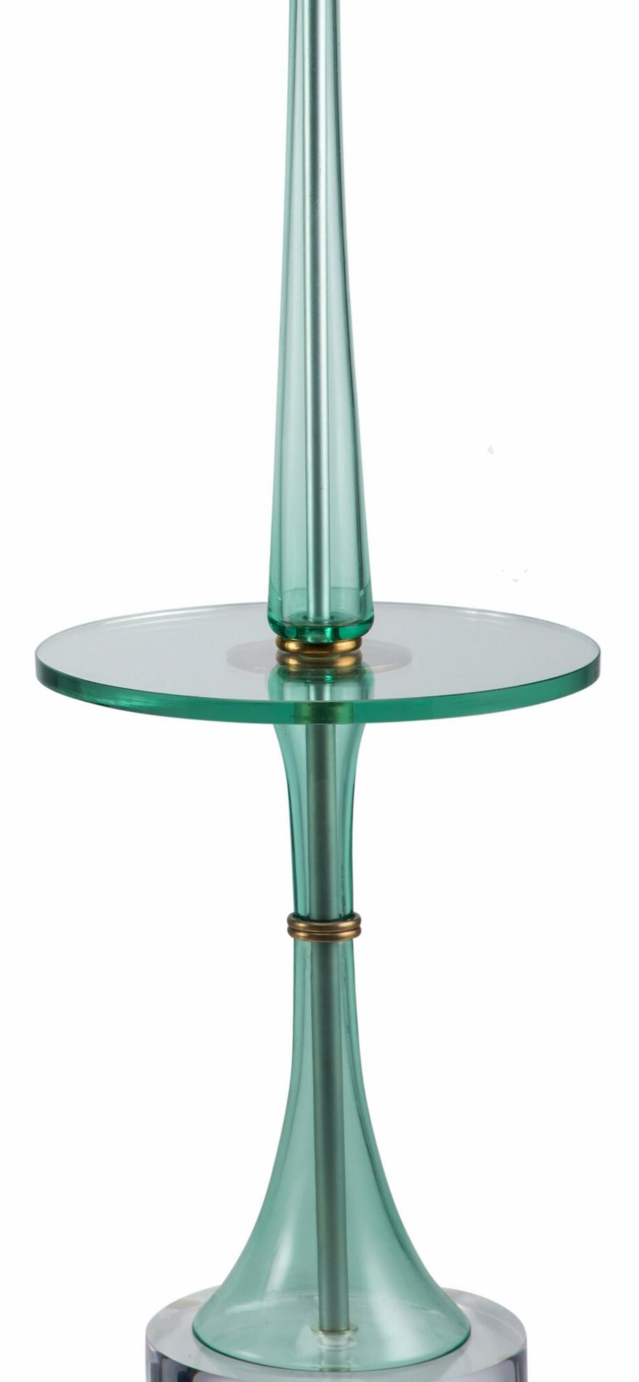 Mid-Century Murano Glass Marbro Floor Lamp Table Pair  In Good Condition In Forney, TX