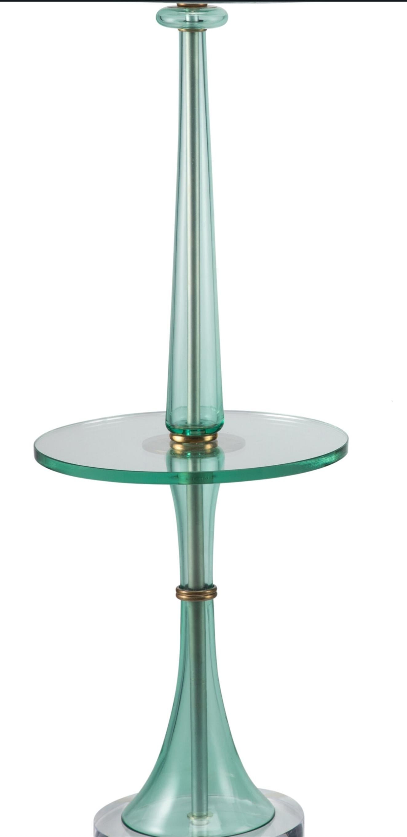 20th Century Mid-Century Murano Glass Marbro Floor Lamp Table Pair 
