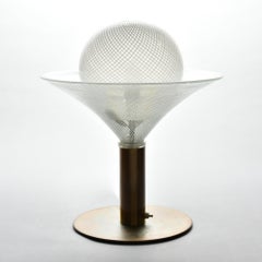 Mid Century Murano Glass Martini Style Lamp with Brass Base