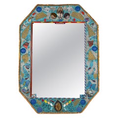 Mid-Century Murano Glass Mosaic Mirror by Zane Luigina Fantasy Glass, Italy 90s