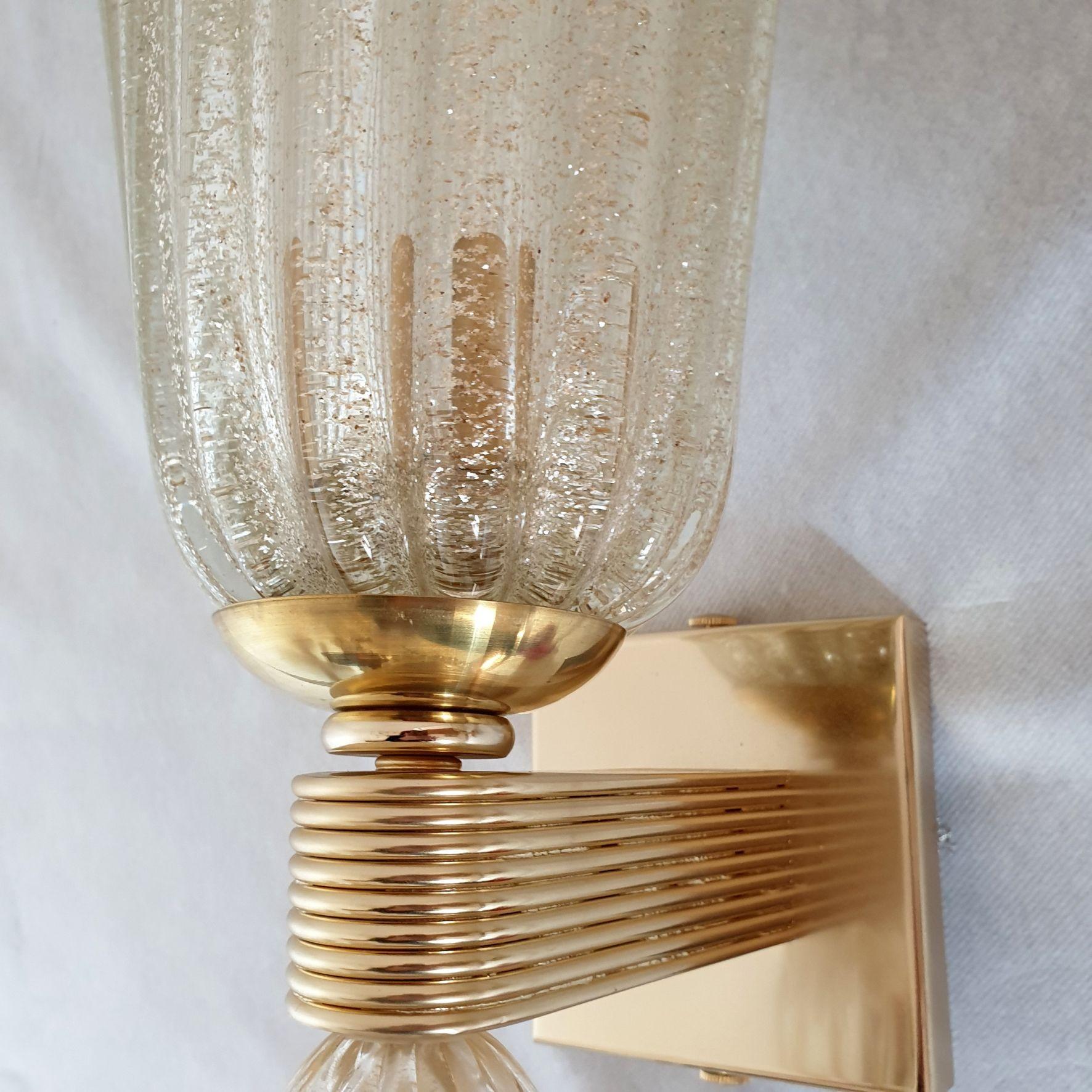 Gold Murano glass sconces, Italy For Sale 2