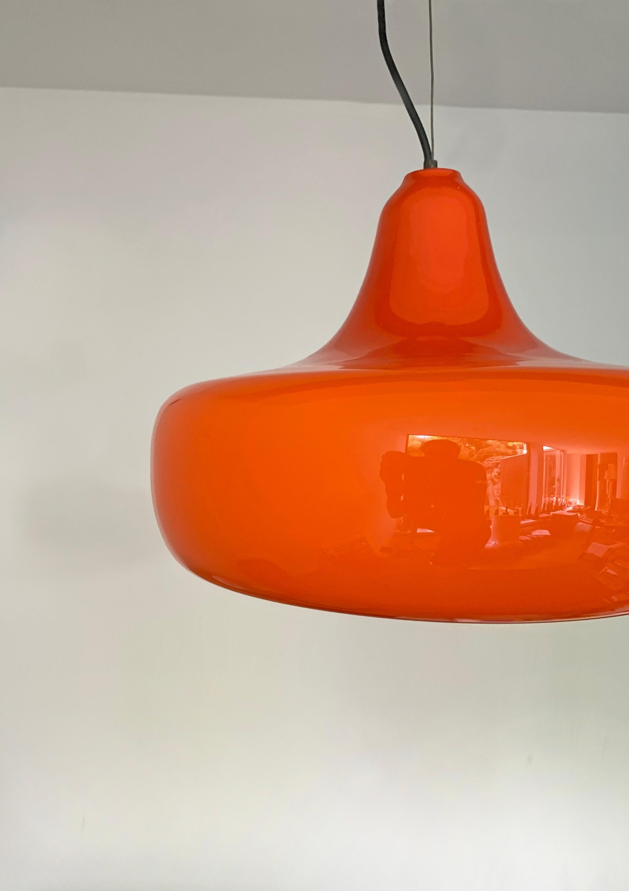 Mid-Century Murano Glass Pendant by Vistosi, design Alessandro Pianon, 1960s For Sale 4