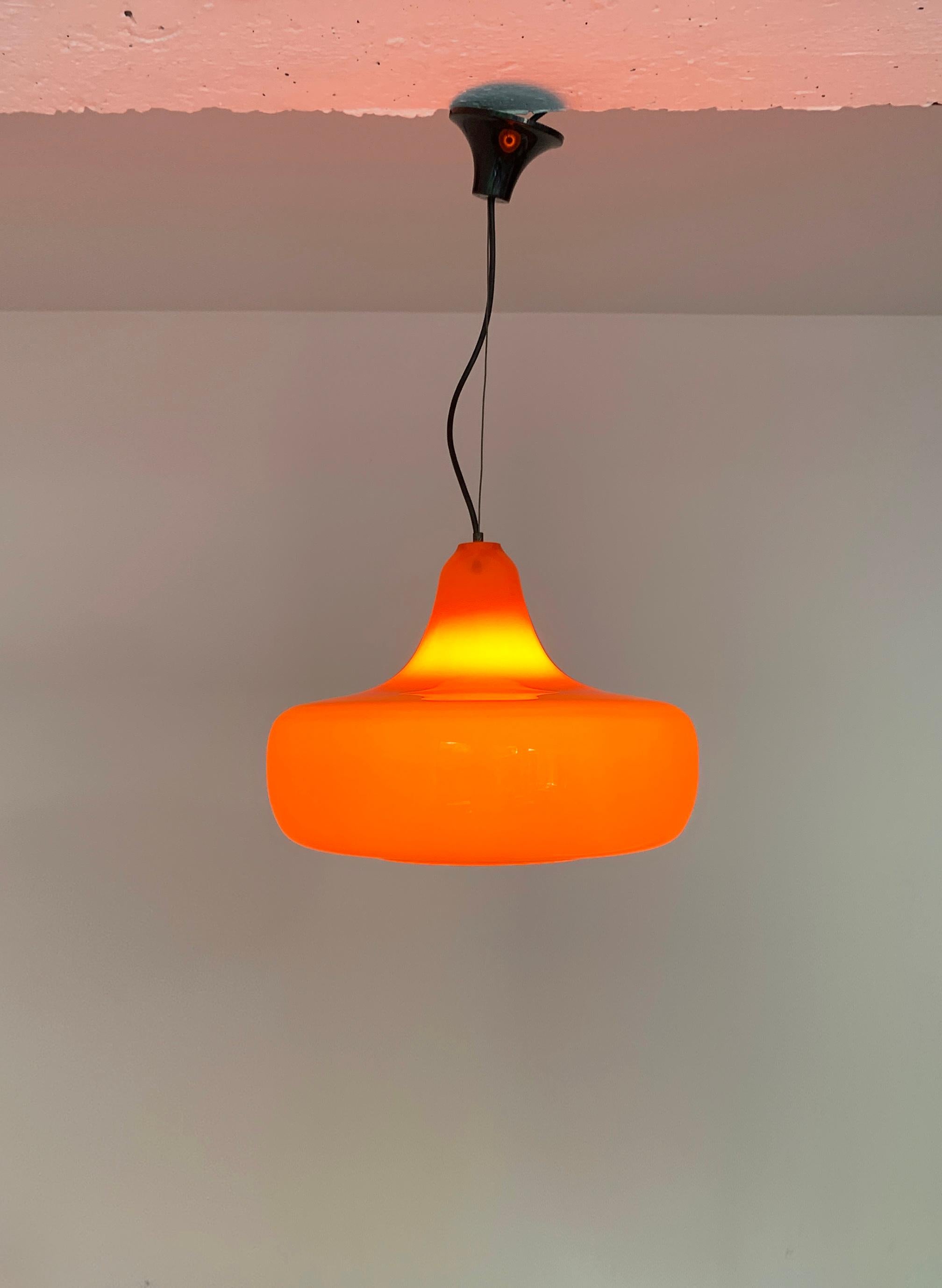 20th Century Mid-Century Murano Glass Pendant by Vistosi, design Alessandro Pianon, 1960s For Sale