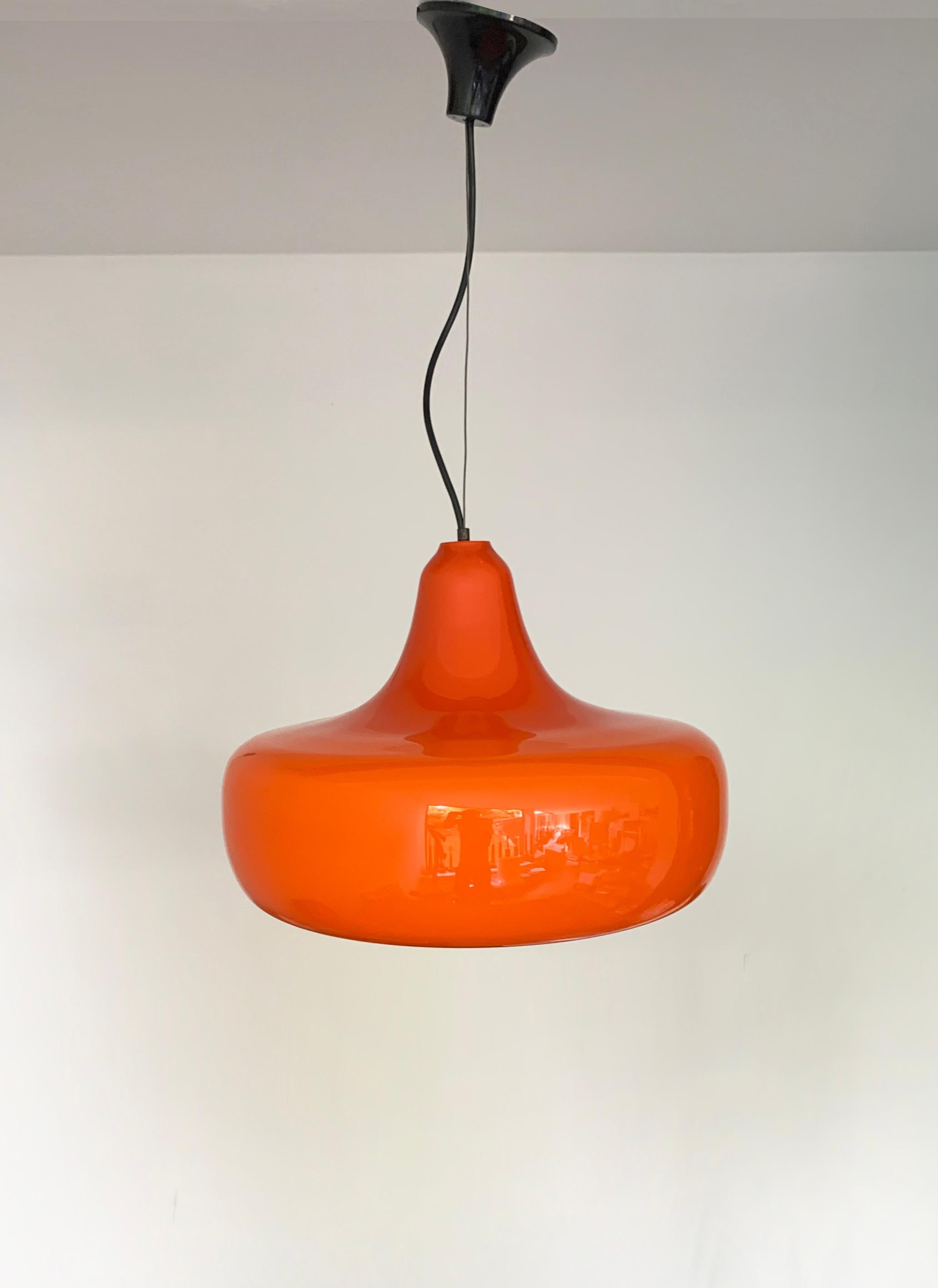 Mid-Century Murano Glass Pendant by Vistosi, design Alessandro Pianon, 1960s For Sale 3