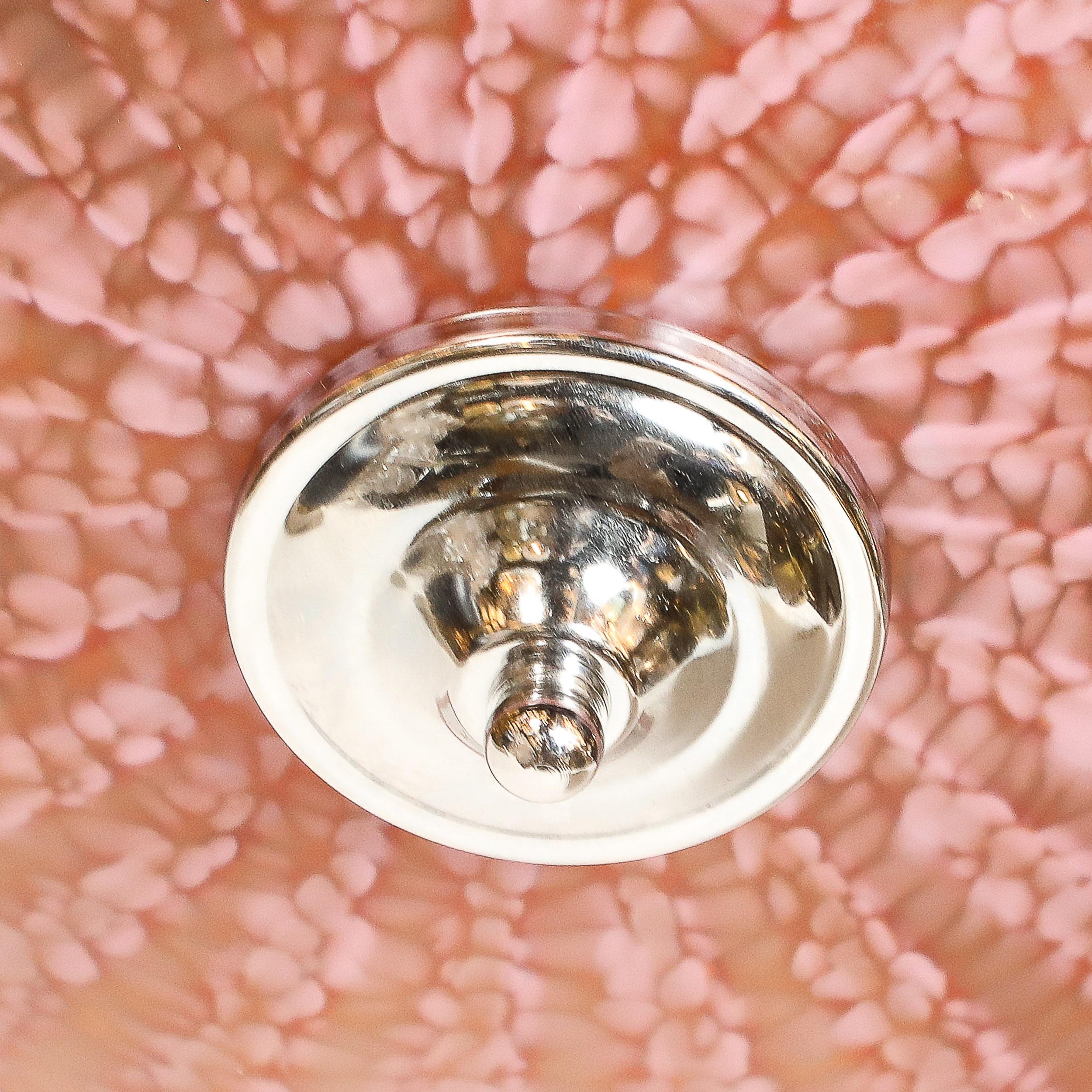 Lampadario a sospensione in vetro di Murano di metà secolo in rosa sakura e cremisi attenuato in vendita 7
