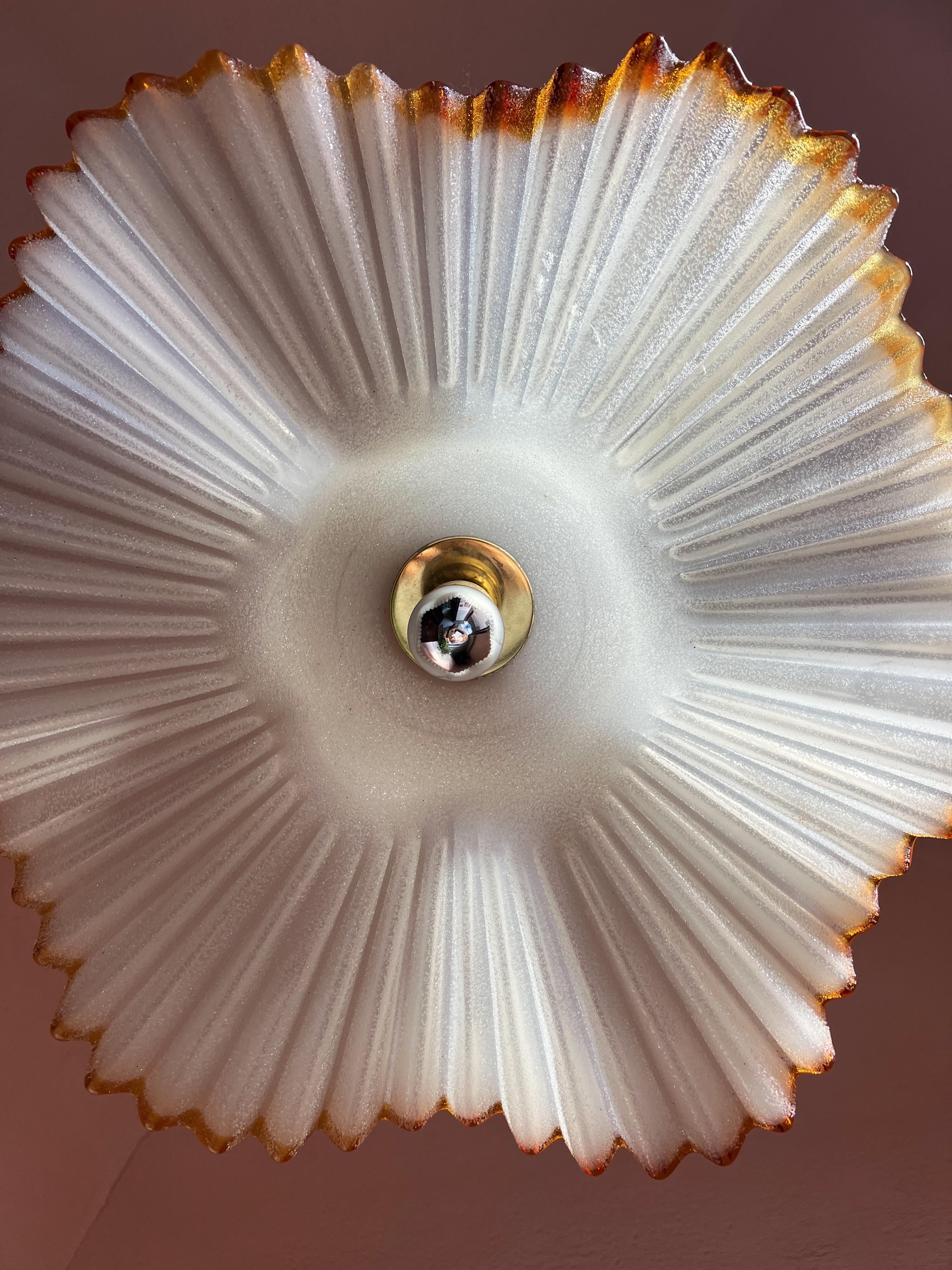 Mid Century Murano Glass Pendant Lamp by De Majo Murano Venice Italy 1970s For Sale 8