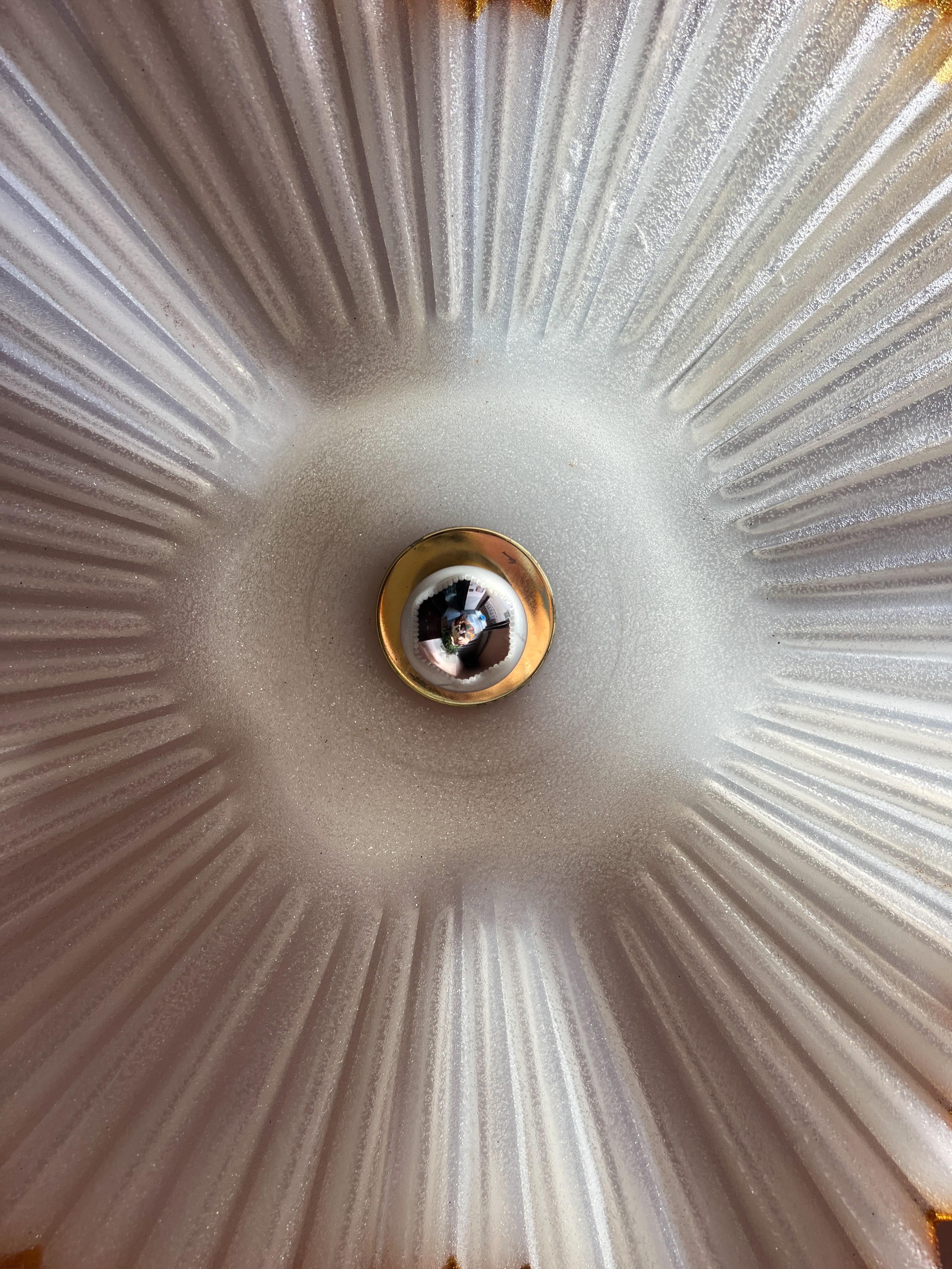 Mid Century Murano Glass Pendant Lamp by De Majo Murano Venice Italy 1970s For Sale 11