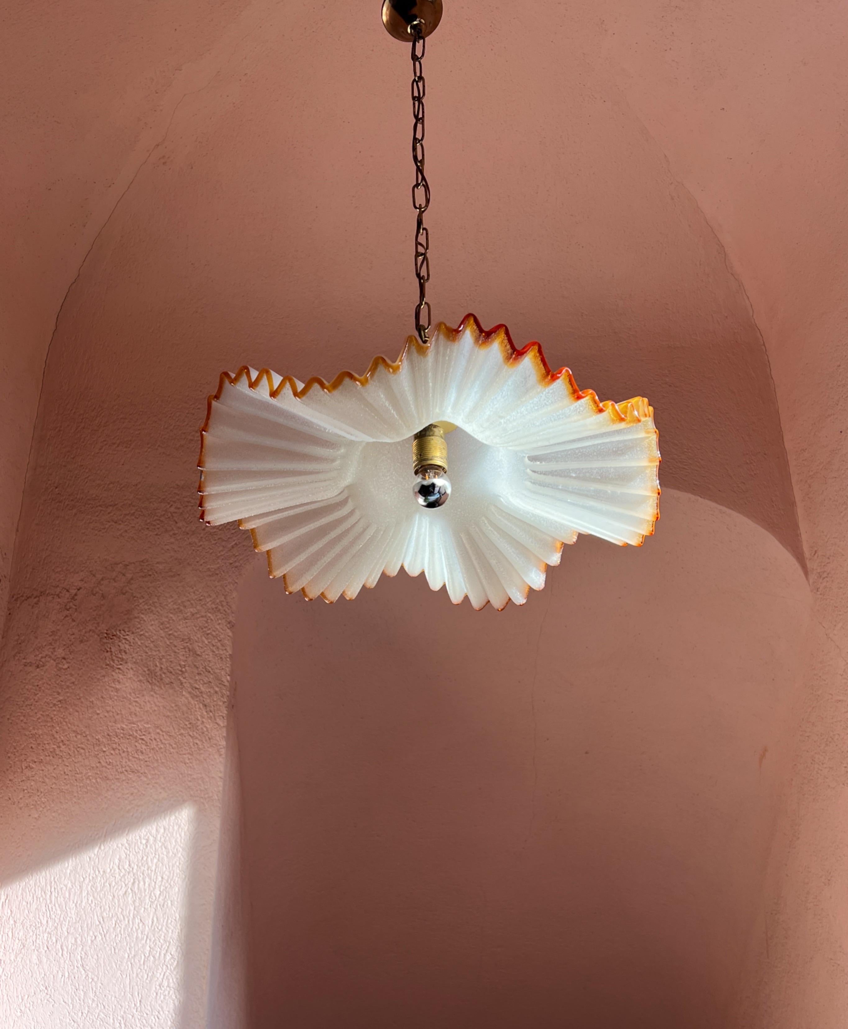 Mid Century Murano Glass Pendant Lamp by De Majo Murano Venice Italy 1970s For Sale 12