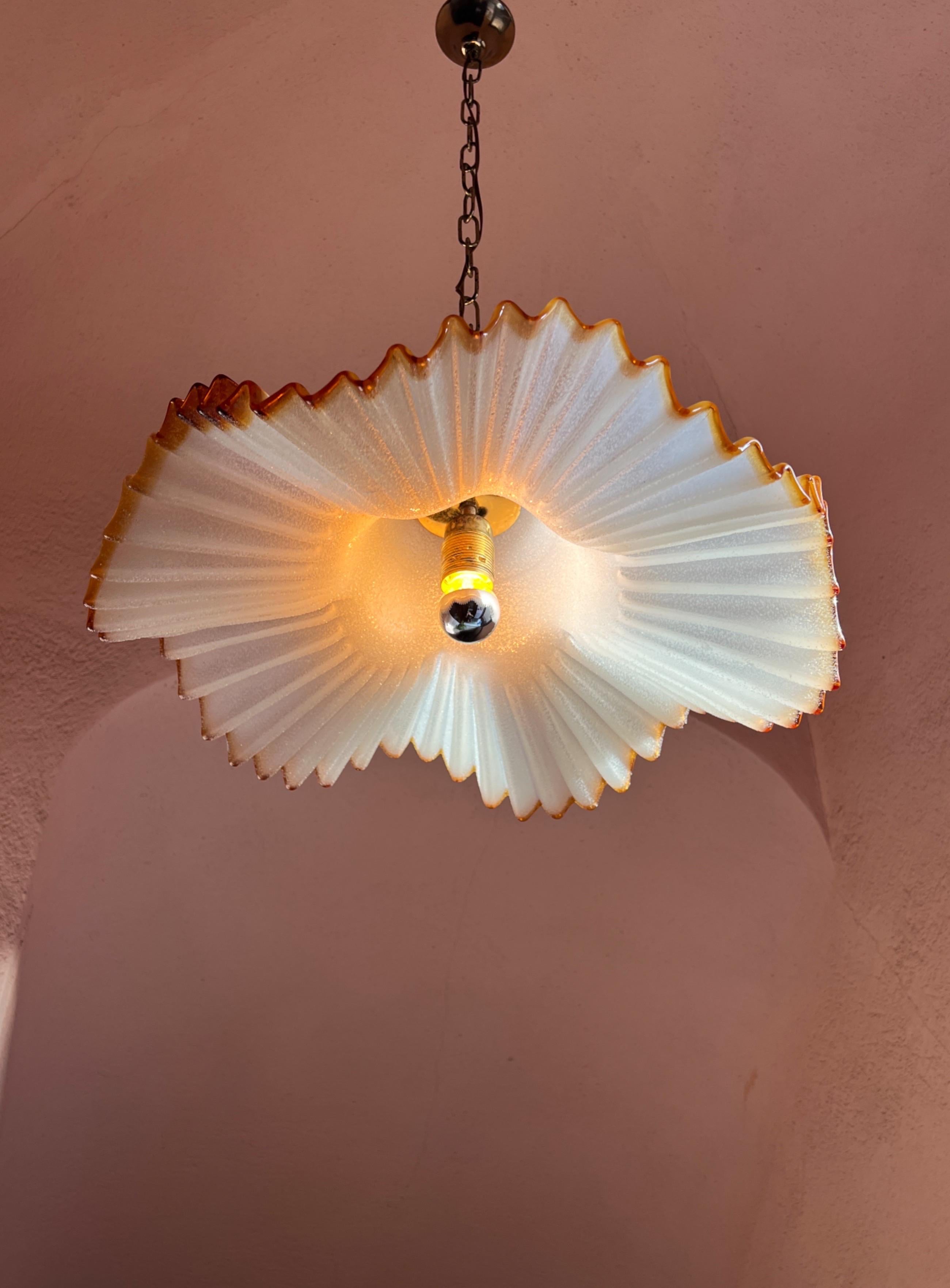 Mid-Century Modern Mid Century Murano Glass Pendant Lamp by De Majo Murano Venice Italy 1970s For Sale