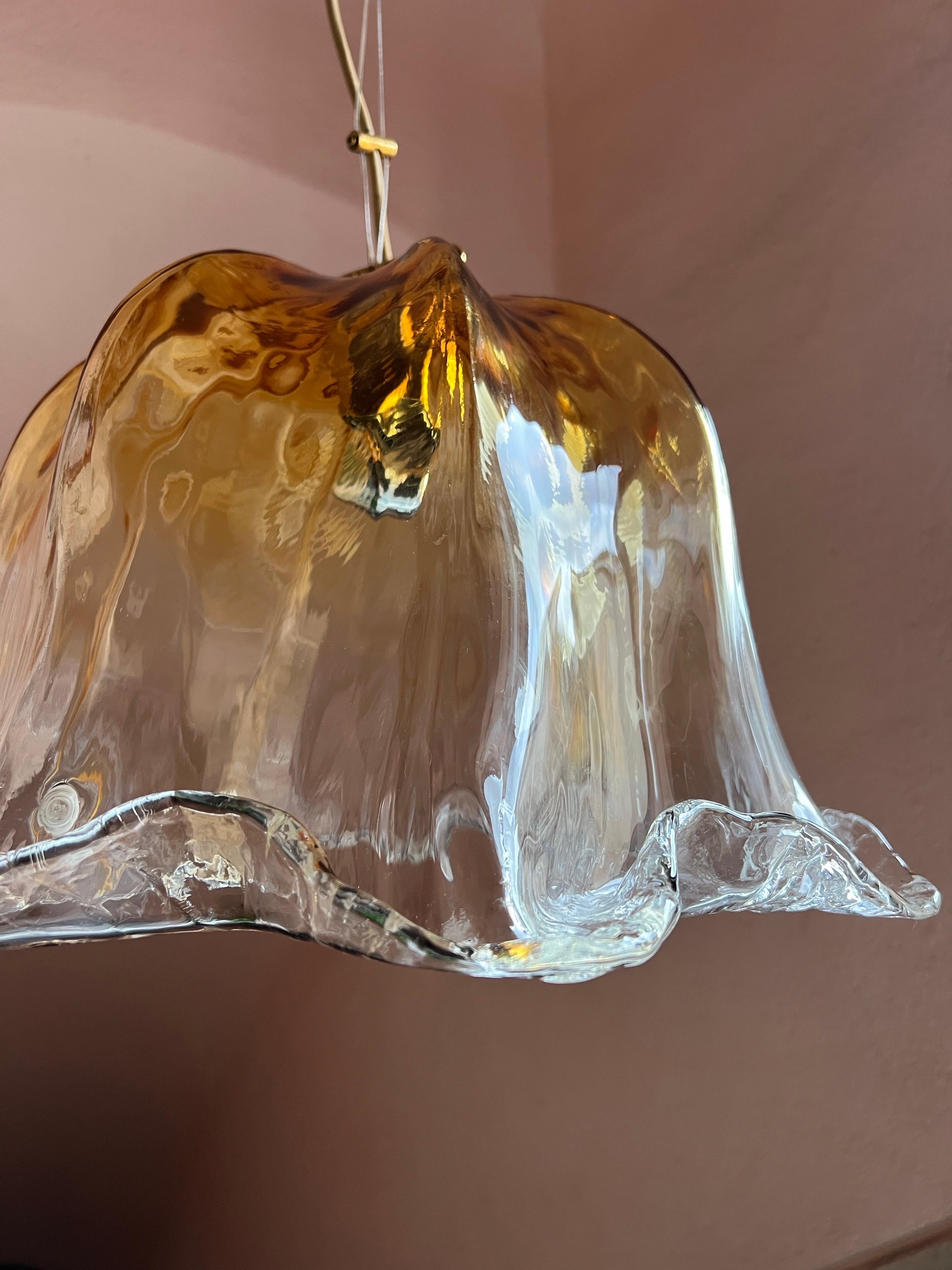 Mid Century Murano Glass Pendant Lamp by La Murrina Murano Venice Italy 1970s For Sale 5