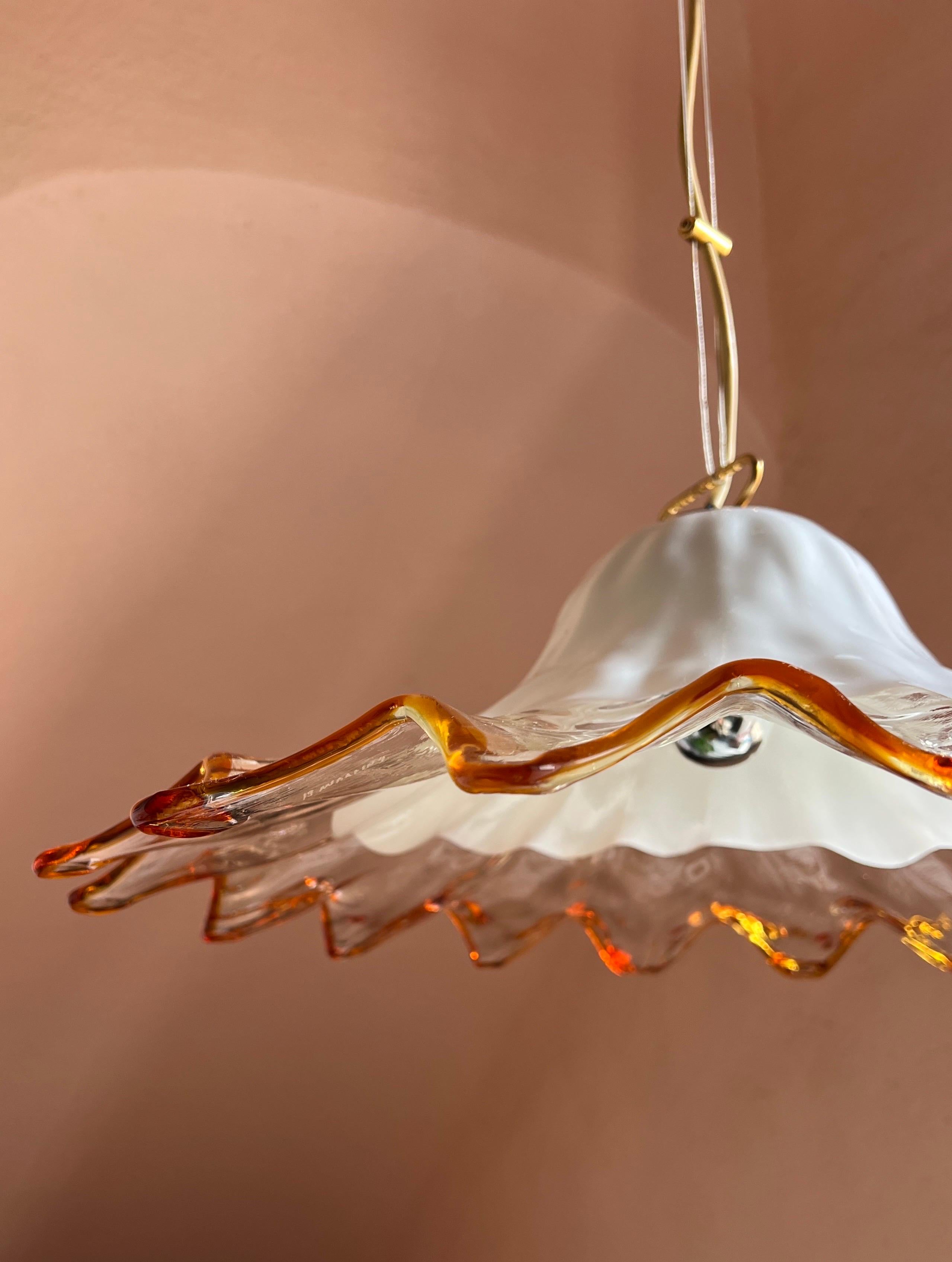 Mid Century Murano Glass Pendant Lamp by La Murrina Murano Venice Italy 1970s For Sale 7