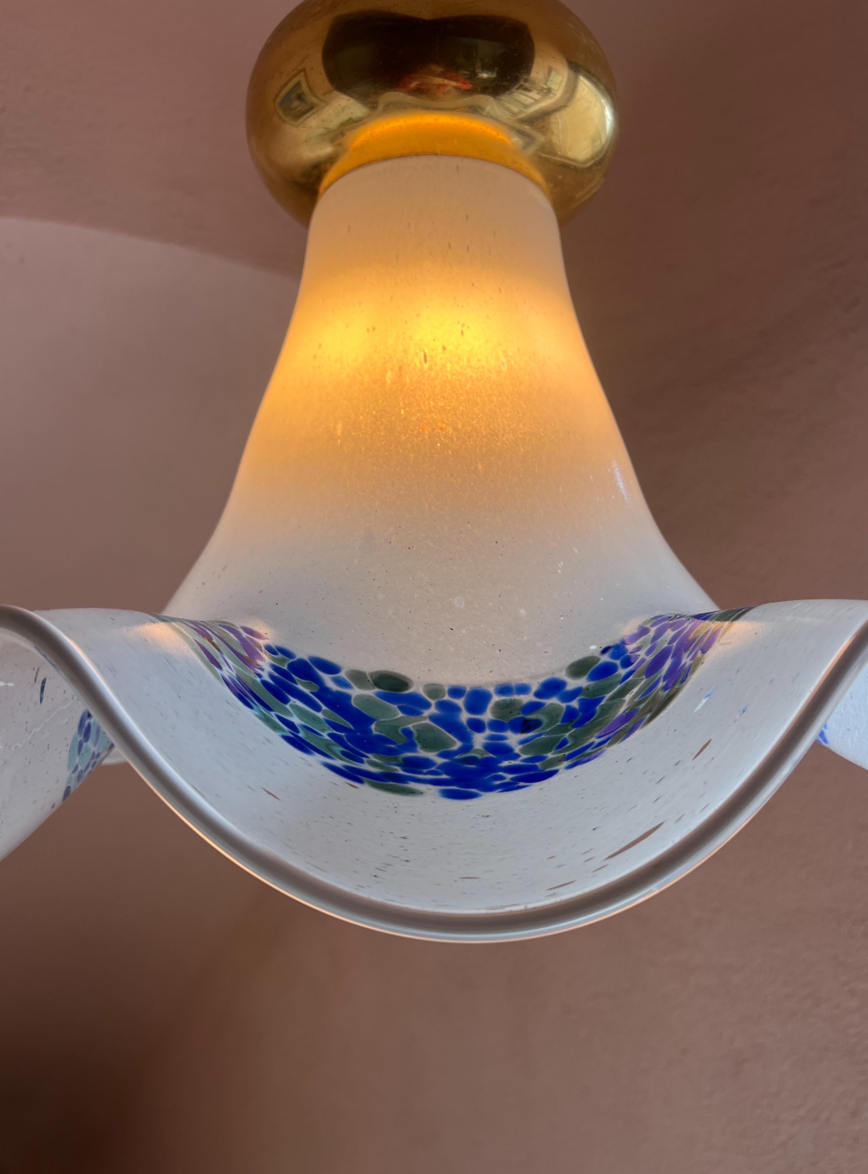 Mid Century Murano Glass Pendant Lamp by La Murrina Murano Venice Italy 1970s For Sale 9