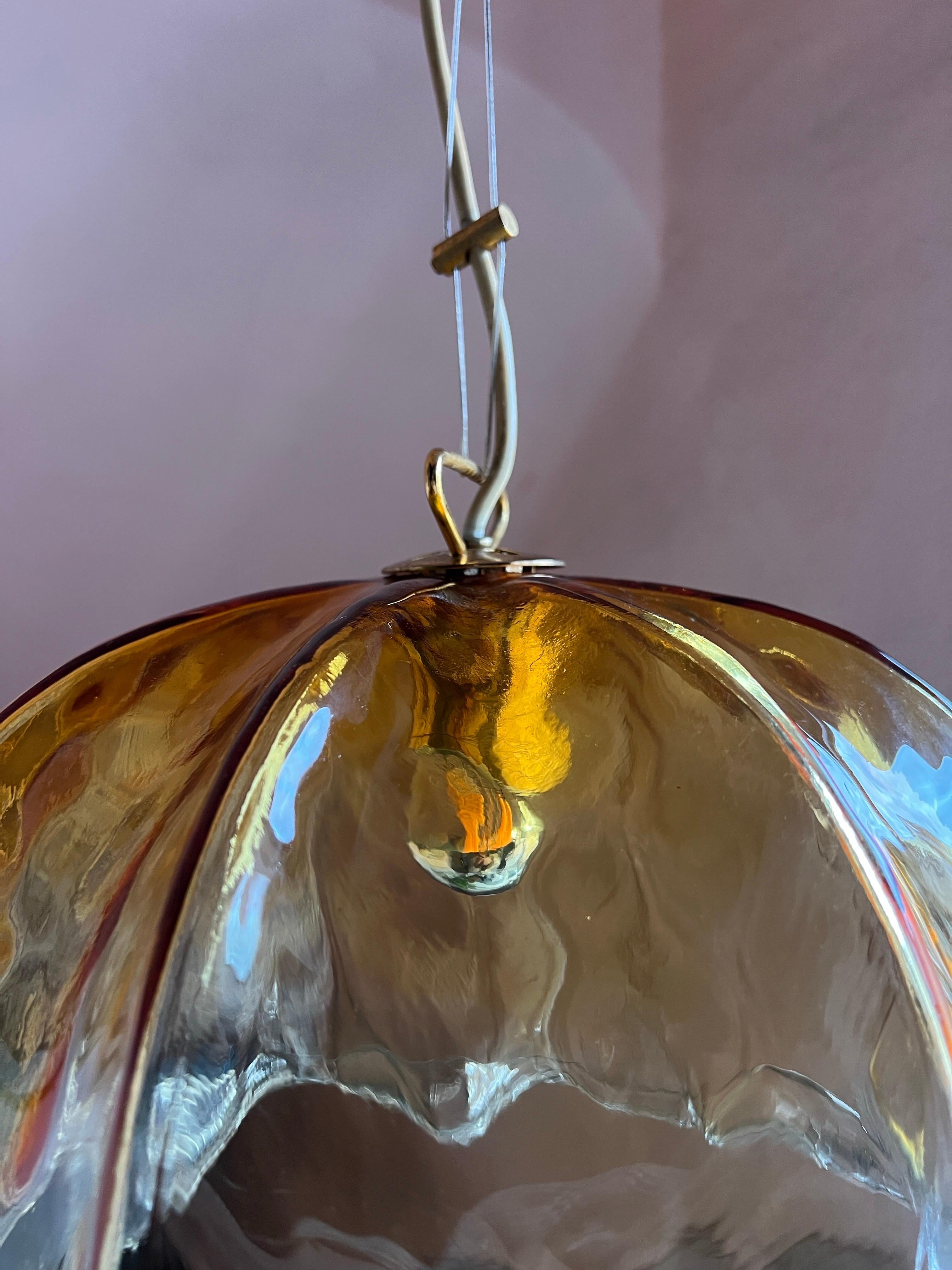 Mid Century Murano Glass Pendant Lamp by La Murrina Murano Venice Italy 1970s For Sale 10