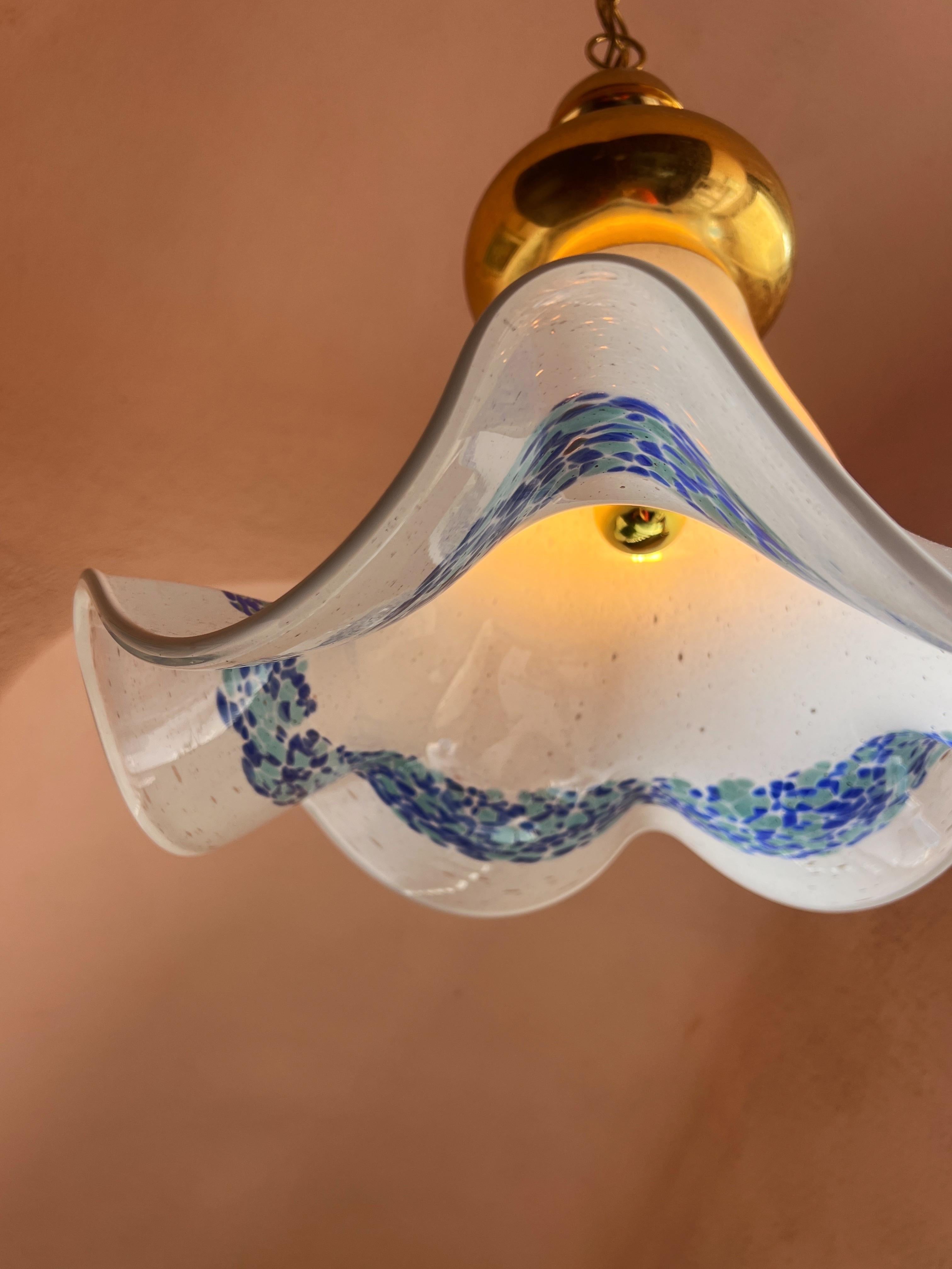 Mid Century Murano Glass Pendant Lamp by La Murrina Murano Venice Italy 1970s For Sale 10
