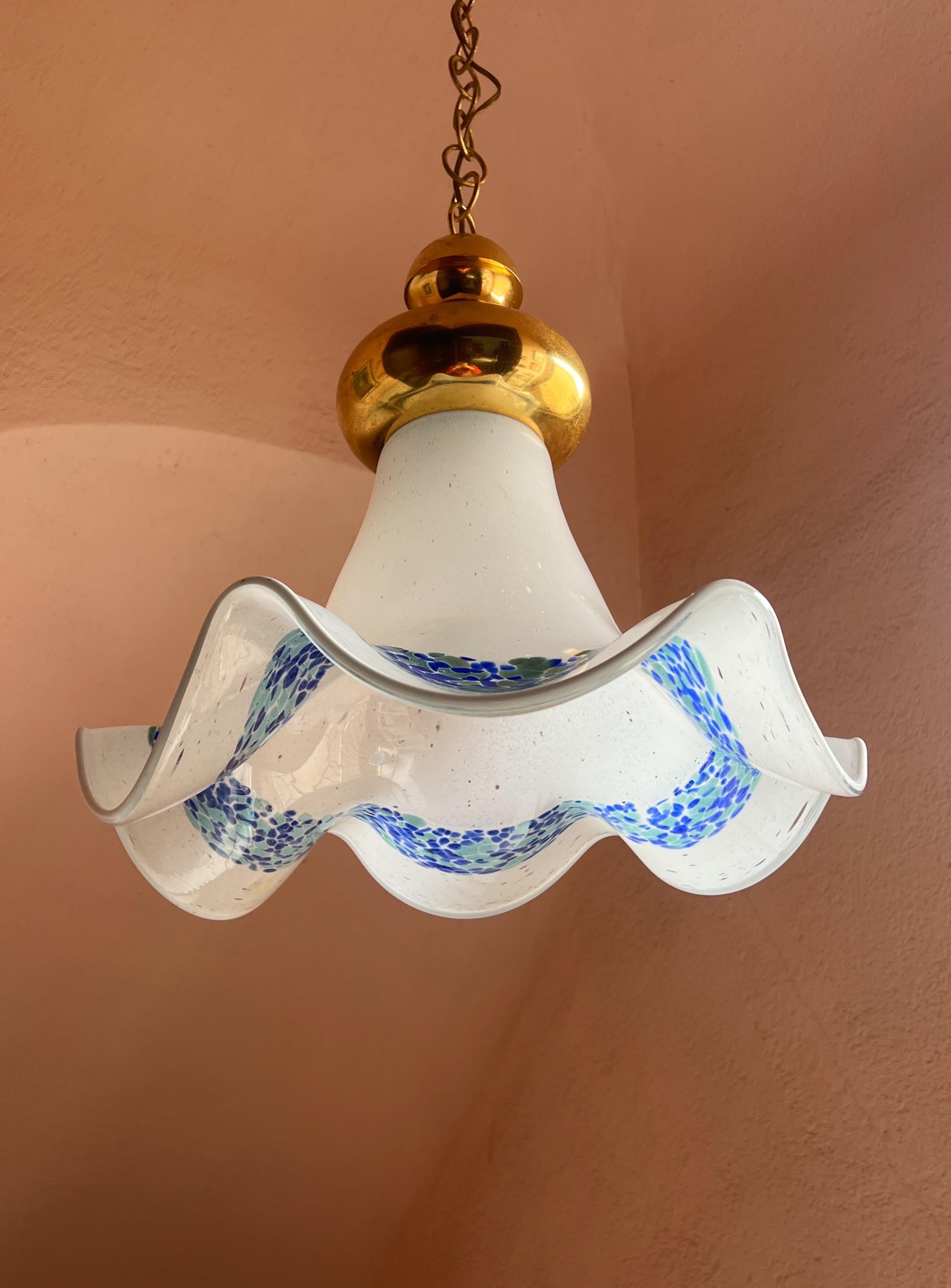Mid Century Murano Glass Pendant Lamp by La Murrina Murano Venice Italy 1970s For Sale 12