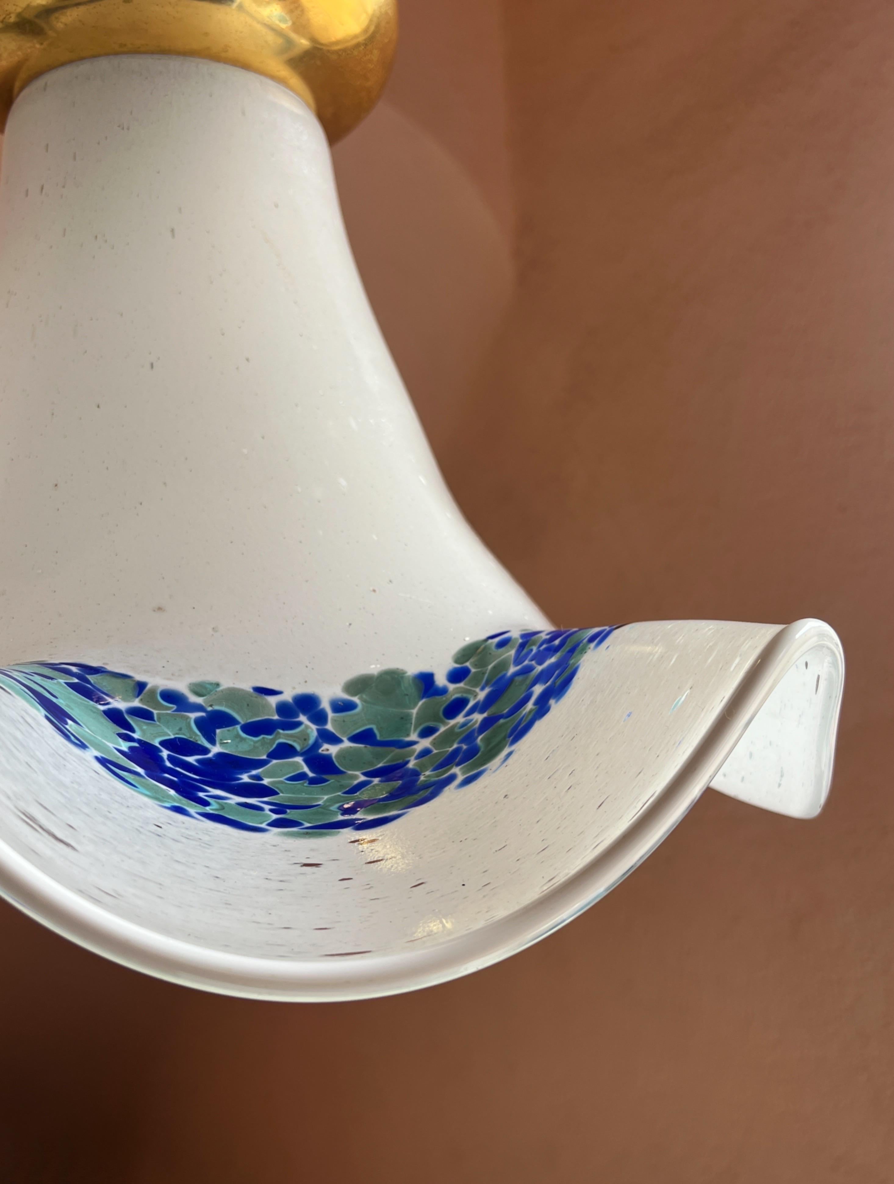 Mid Century Murano Glass Pendant Lamp by La Murrina Murano Venice Italy 1970s For Sale 1