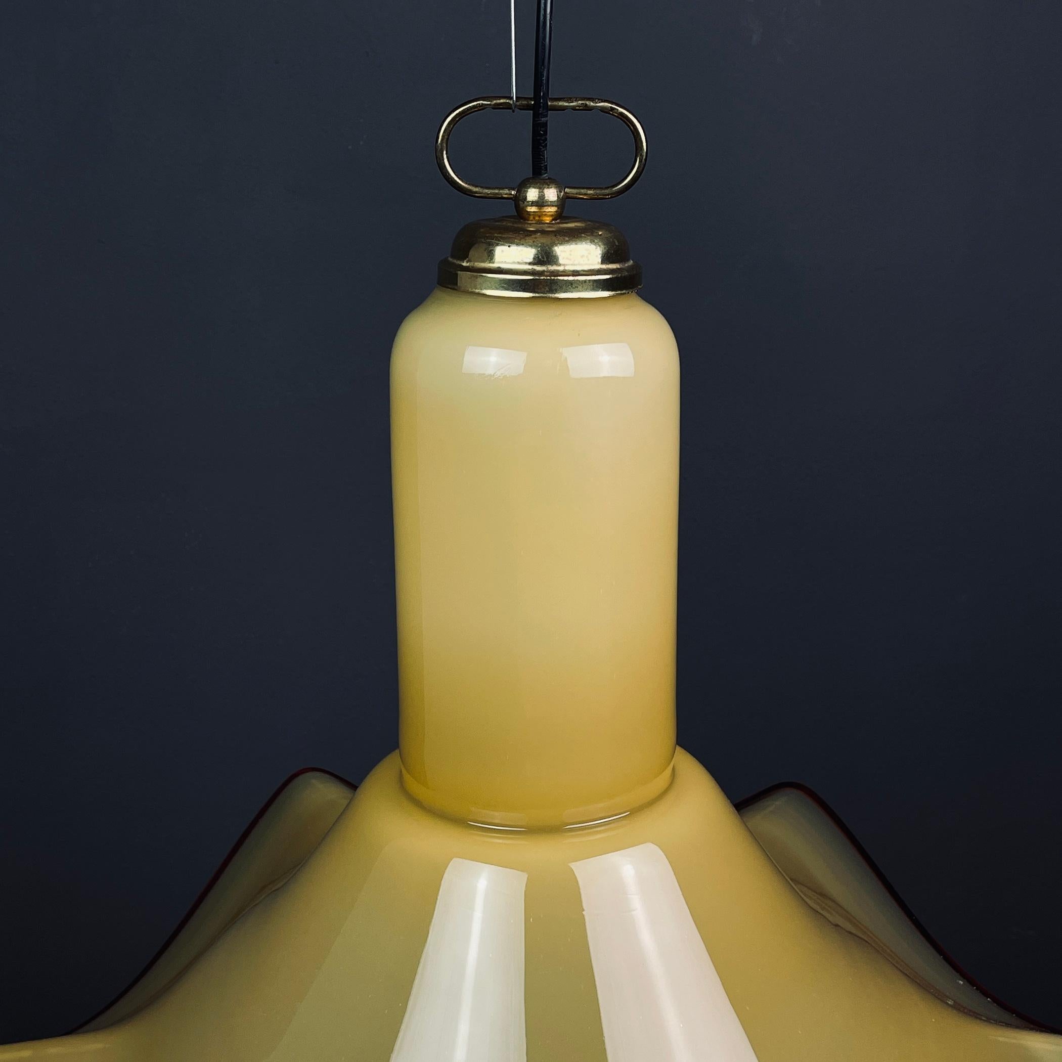 Midcentury Murano Glass Pendant Lamp, Italy, 1970s  For Sale 7