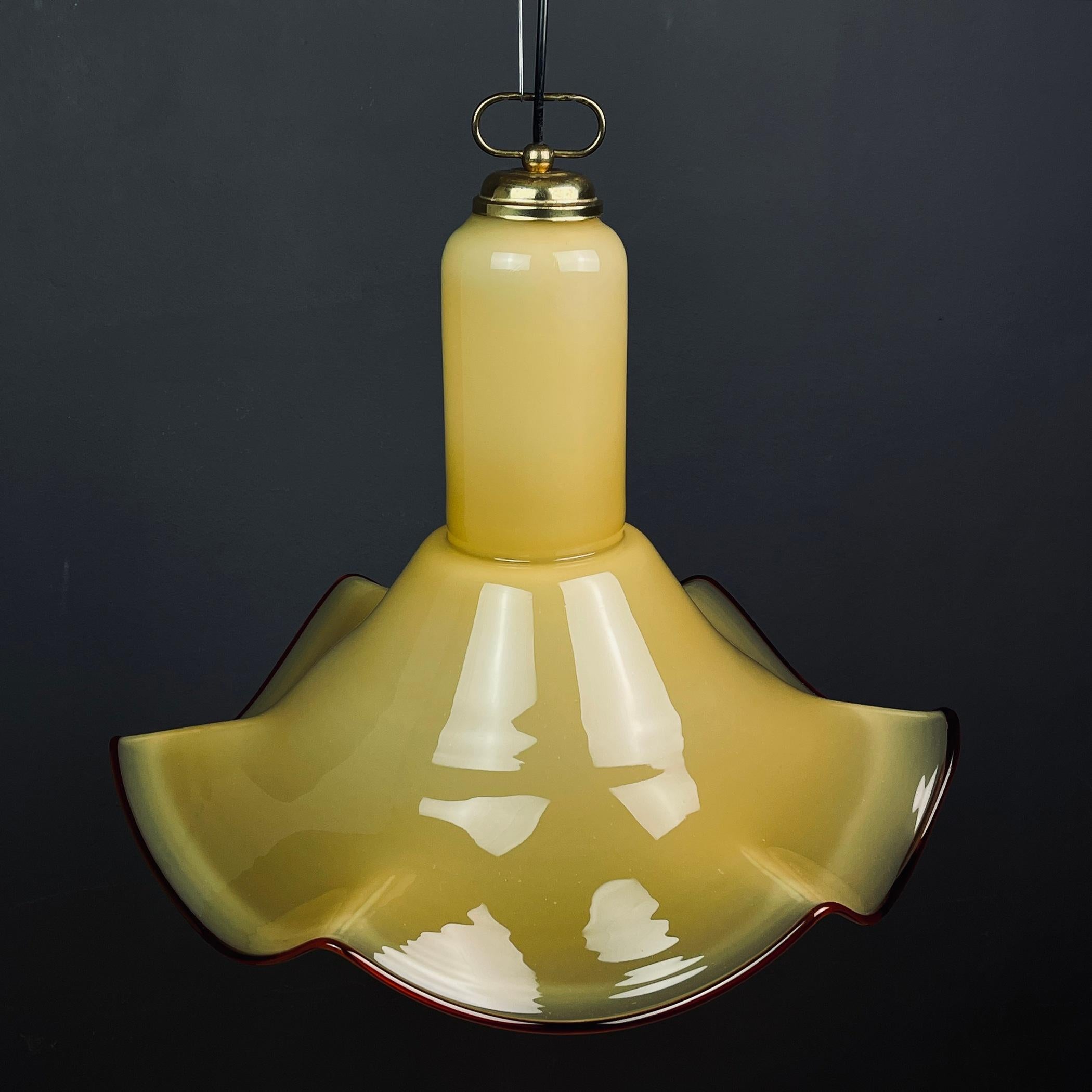 Italian Midcentury Murano Glass Pendant Lamp, Italy, 1970s  For Sale