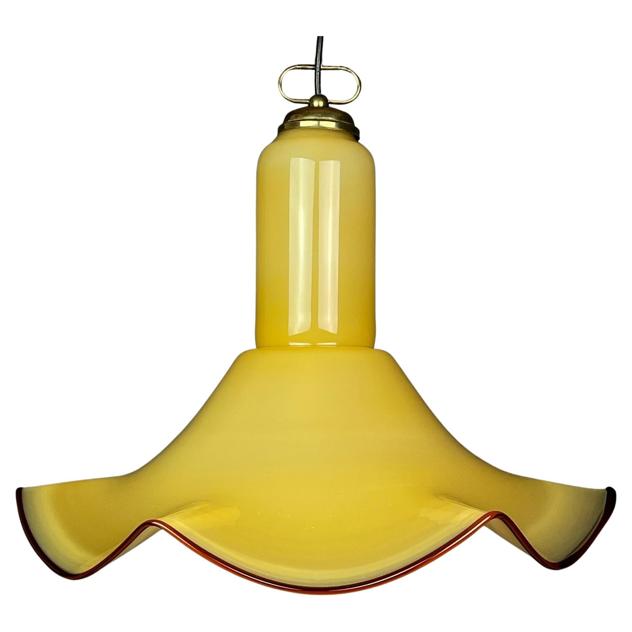 Lampe à suspension en verre de Murano mi-siècle, Italie, années 1970 