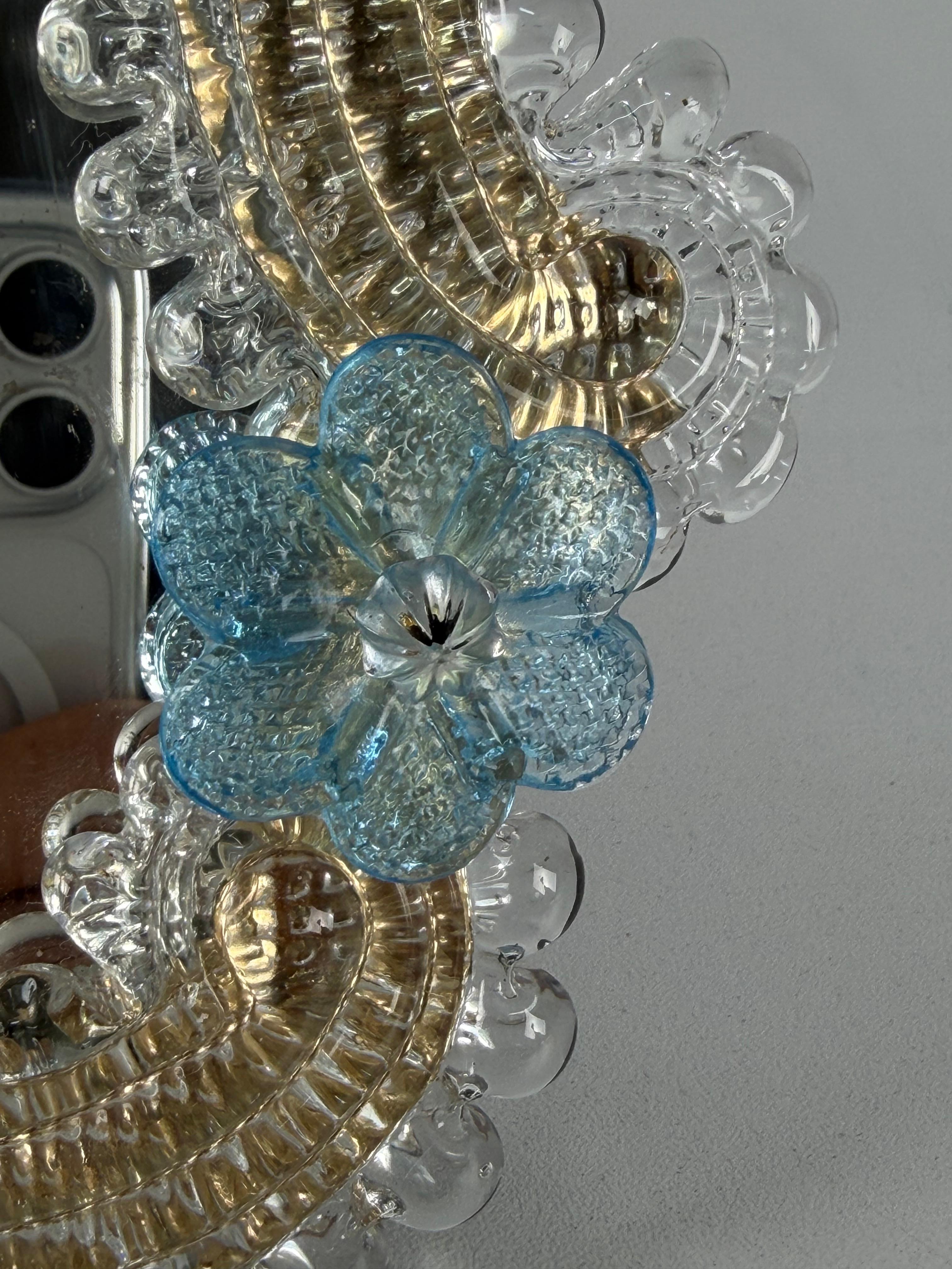 italien Cadre photo en verre de Murano du milieu du siècle, années 1950 en vente