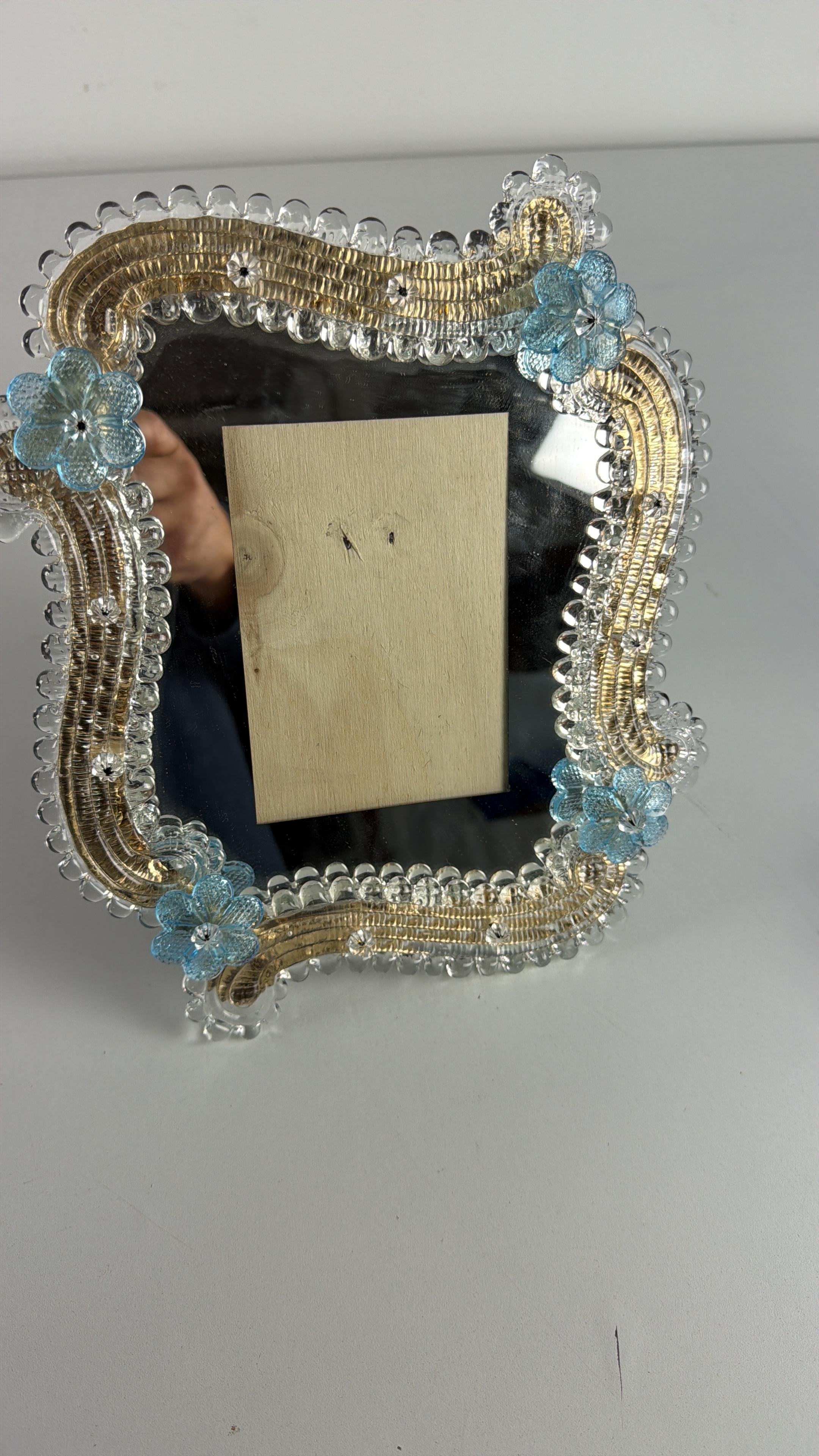 Cadre photo en verre de Murano du milieu du siècle, années 1950 en vente 3