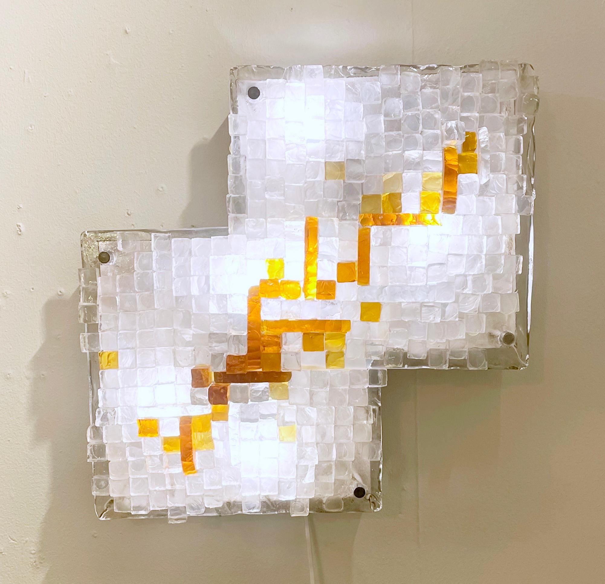 Mid-century Murano glass sconce by Poliarte - Italy 1970s In Good Condition In Brussels, BE