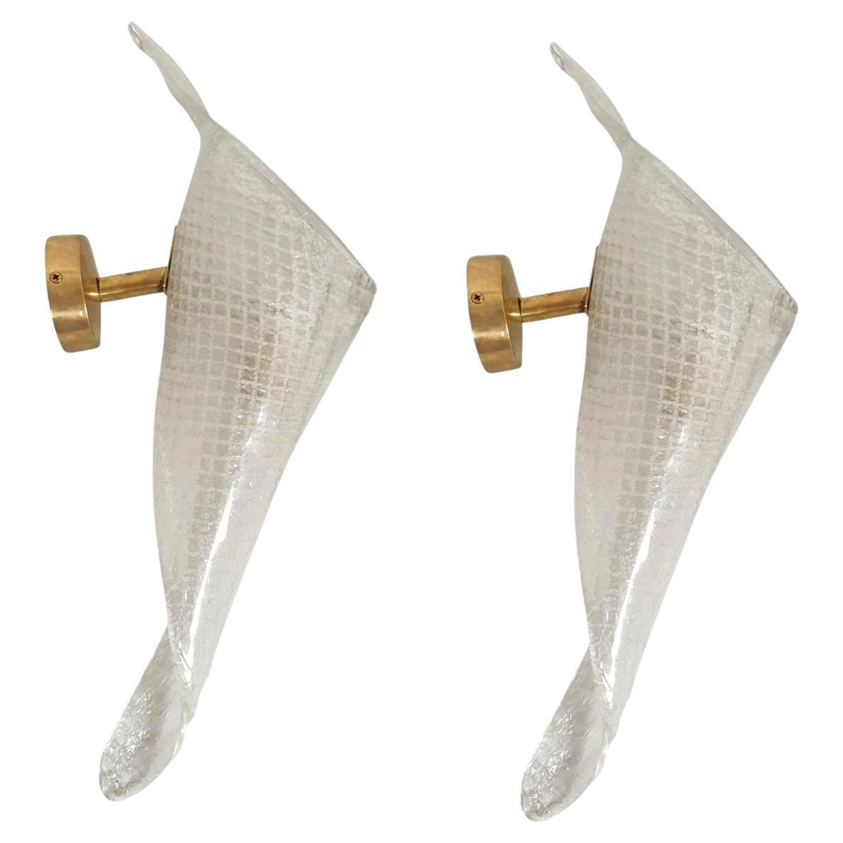 Mid Century Murano glass sconces - a pair