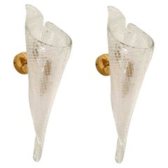Vintage Mid Century Murano glass sconces - a pair