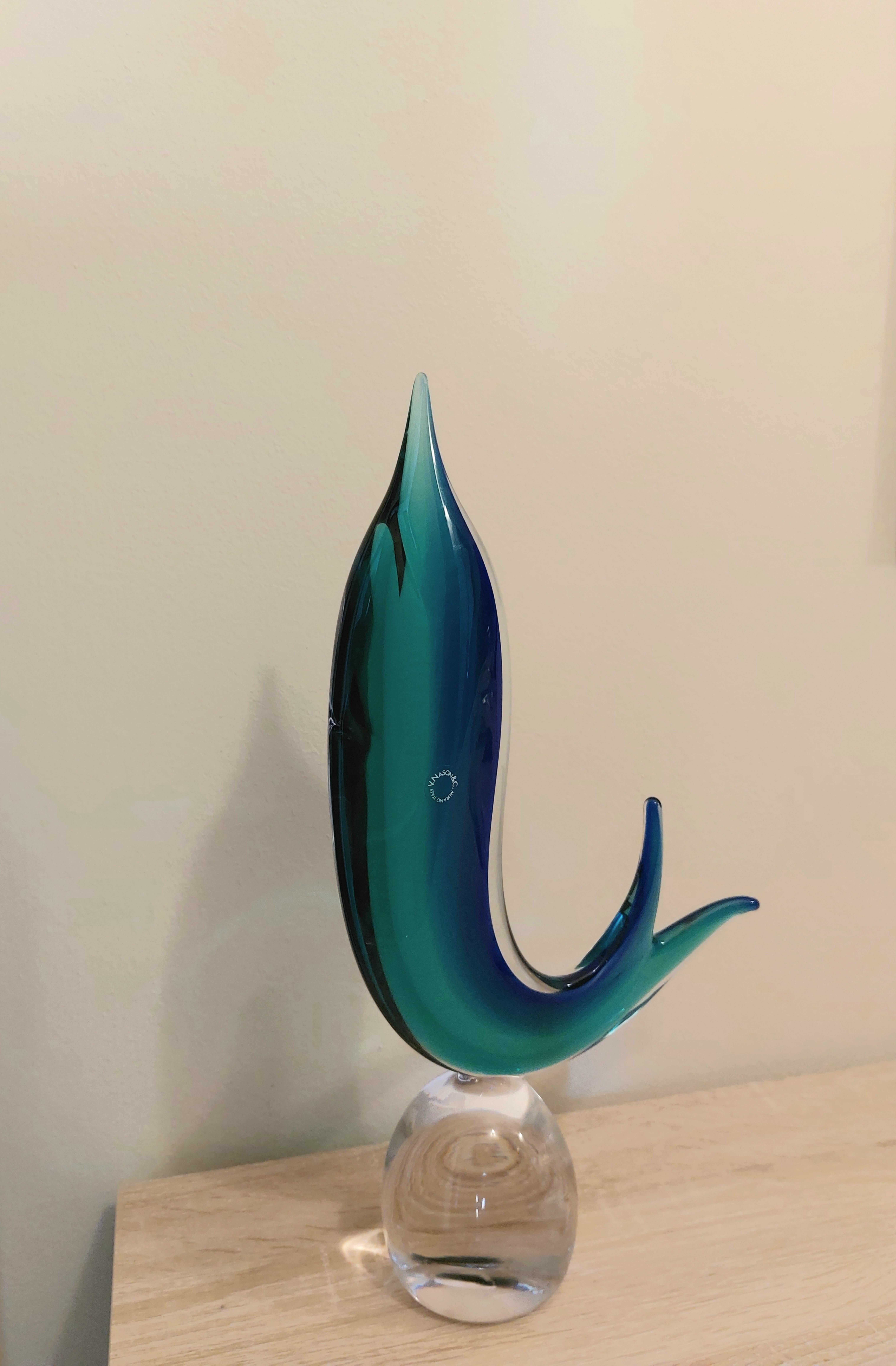 Art Glass Midcentury Murano Glass Sculpture Fish Vincenzo Nason Italian Design 1960s