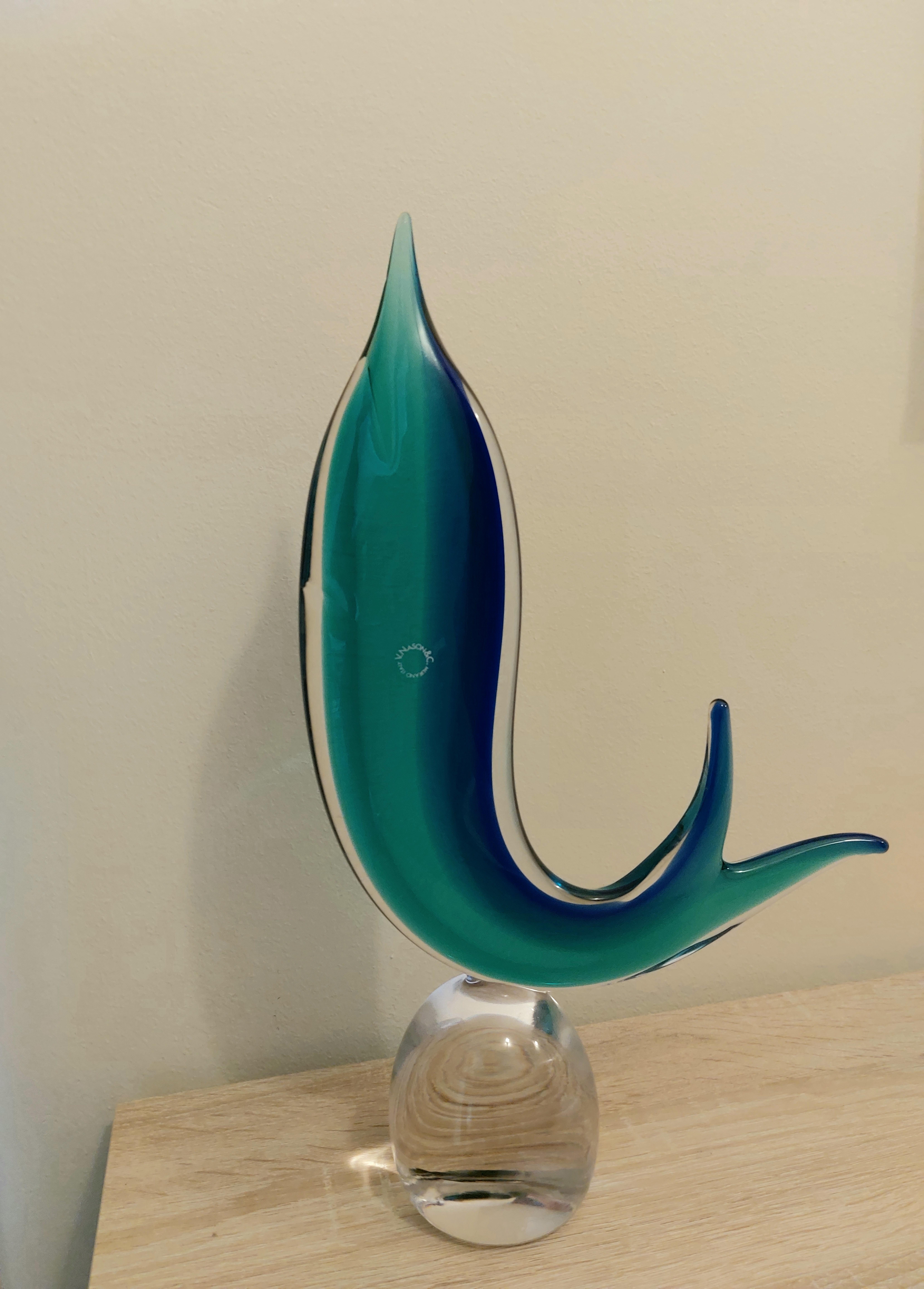 Midcentury Murano Glass Sculpture Fish Vincenzo Nason Italian Design 1960s 1