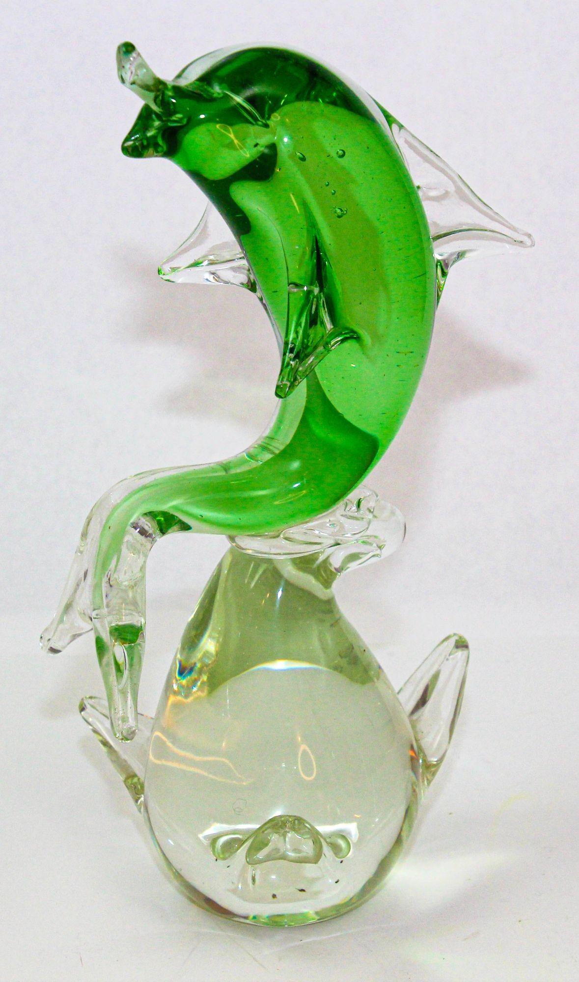 Escultura de cristal de Murano de mediados de siglo Fish Design italiano años 60 Hecho a mano en venta