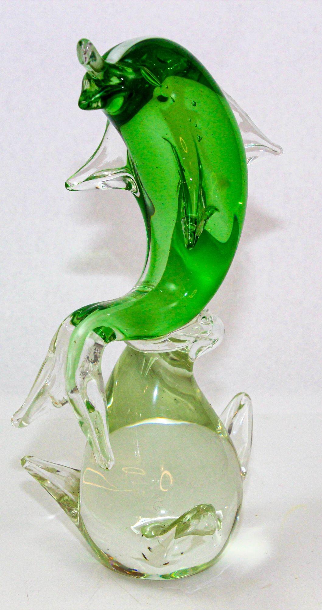 Escultura de cristal de Murano de mediados de siglo Fish Design italiano años 60 siglo XX en venta