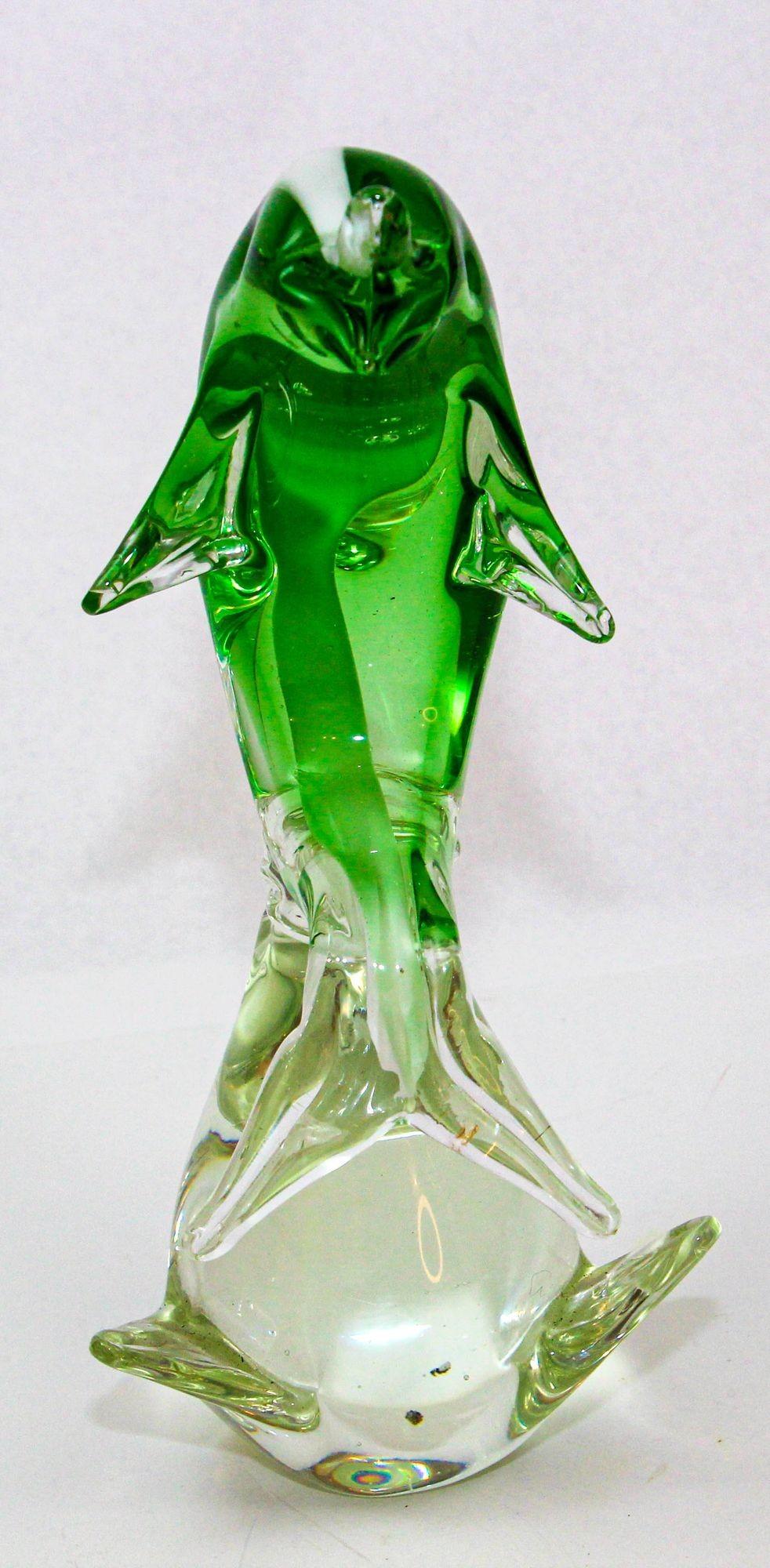 Escultura de cristal de Murano de mediados de siglo Fish Design italiano años 60 en venta 1