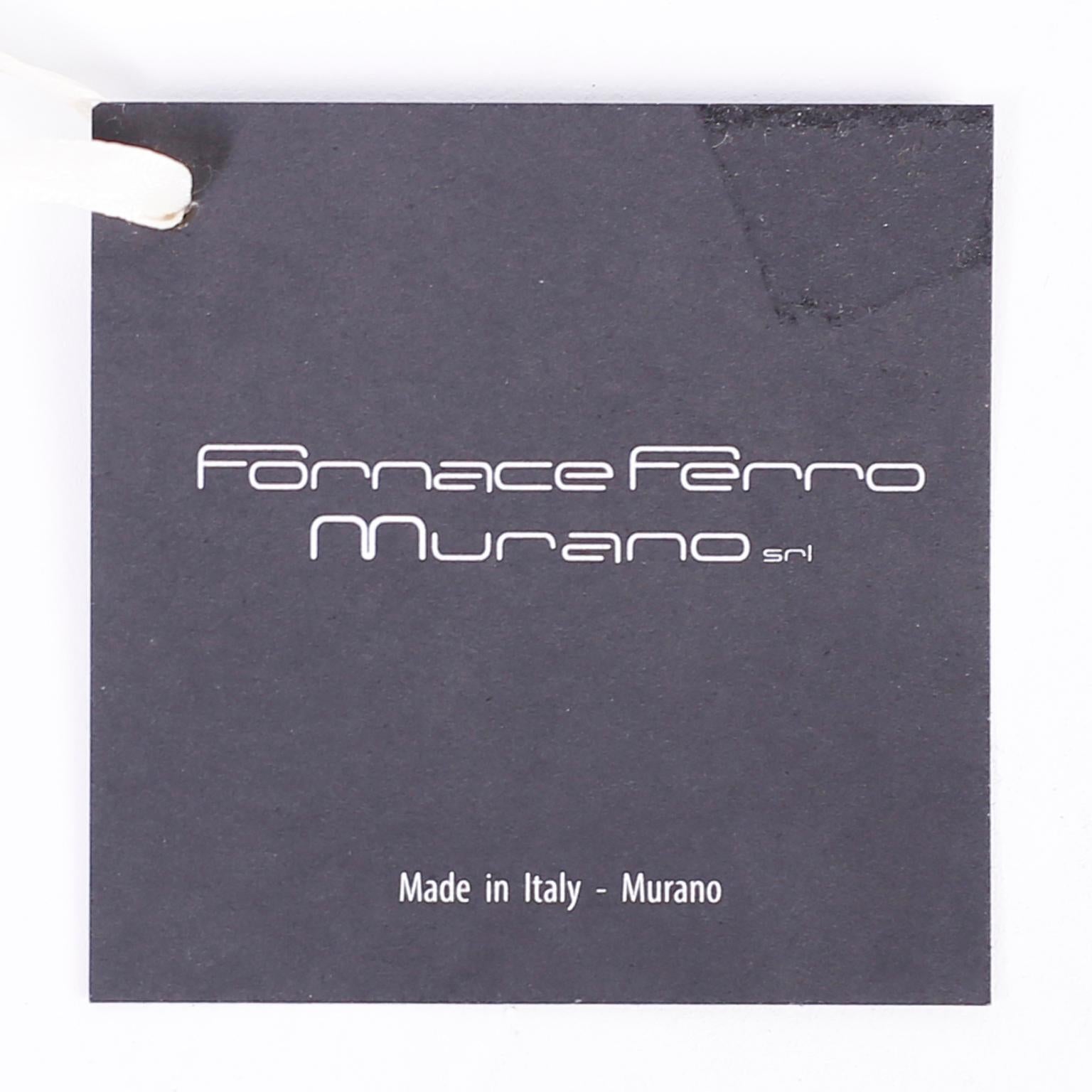 20th Century Midcentury Murano Glass Sea Shell Bowl by Furnace Ferro
