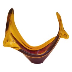 Mid-Century Murano Glass Selenium Bowl, Antonio Da Ros