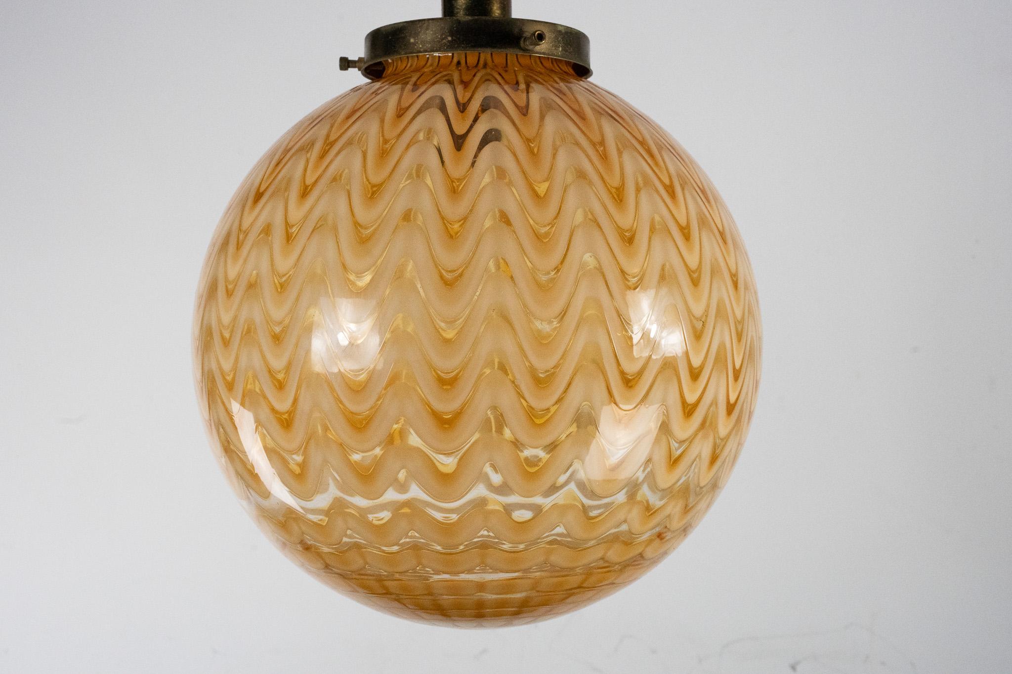 Mid-Century Modern Mid-Century Murano glass sphere chandelier in the style of Venini. Italy 1970s For Sale