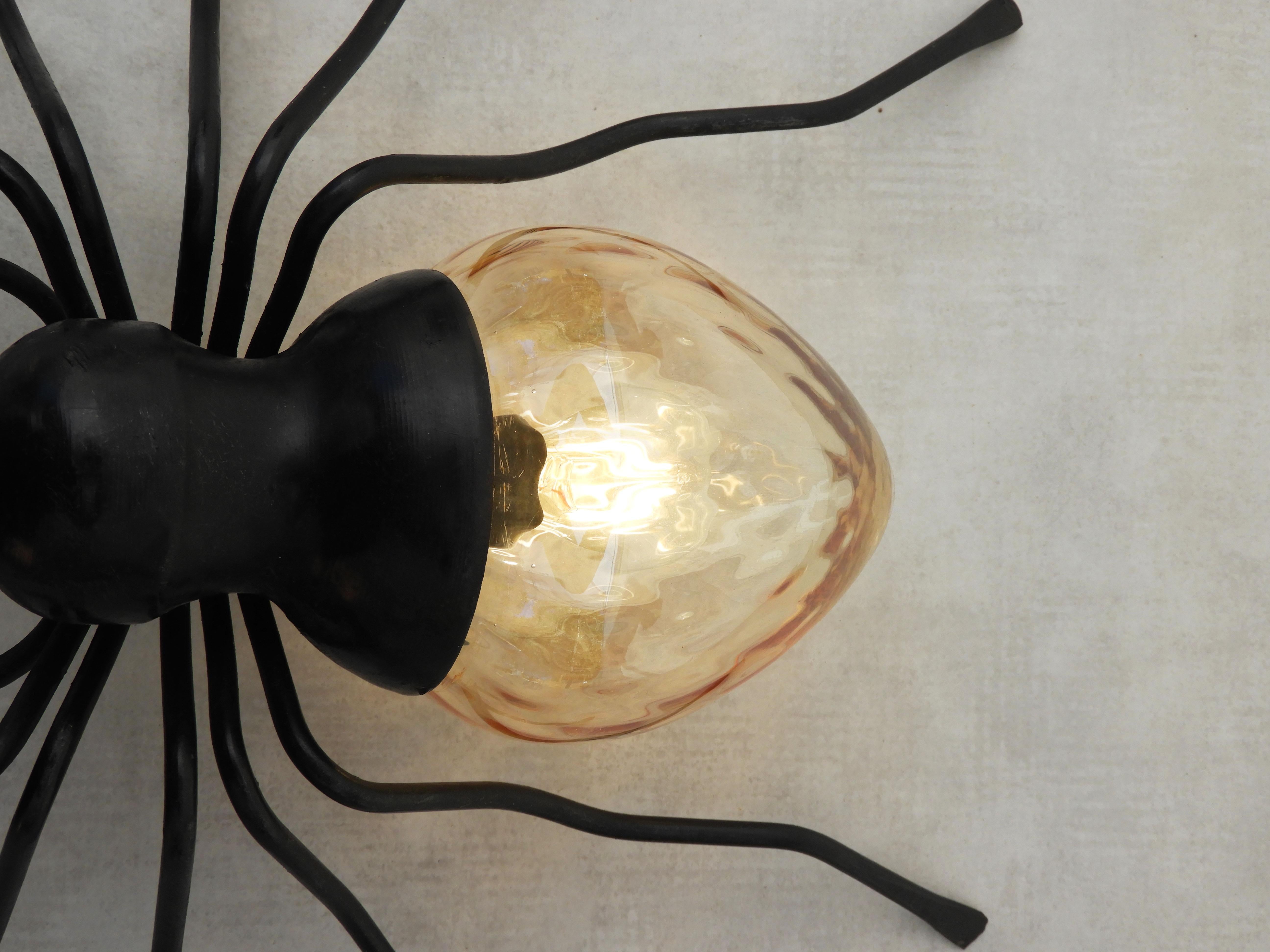 Aplique araña de cristal de Murano de mediados de siglo c1950s Italia Metal en venta