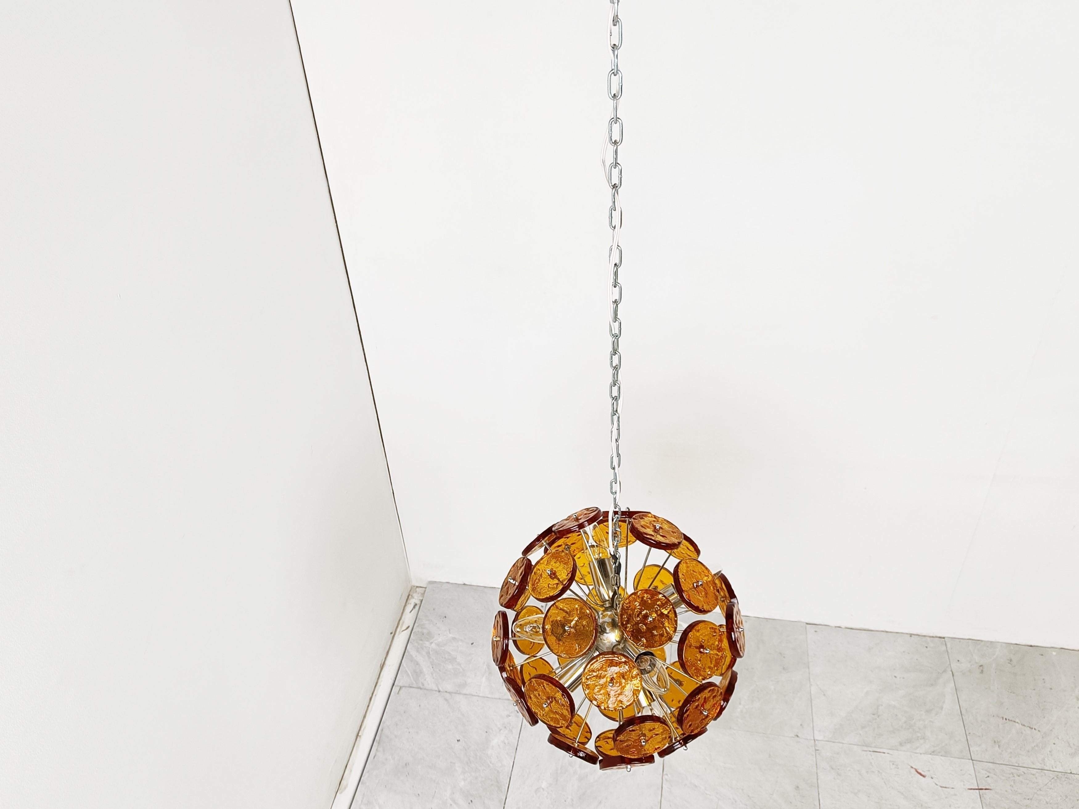 Sputnik-Kronleuchter aus Murano-Glas aus der Jahrhundertmitte, 1960er Jahre (Moderne der Mitte des Jahrhunderts) im Angebot