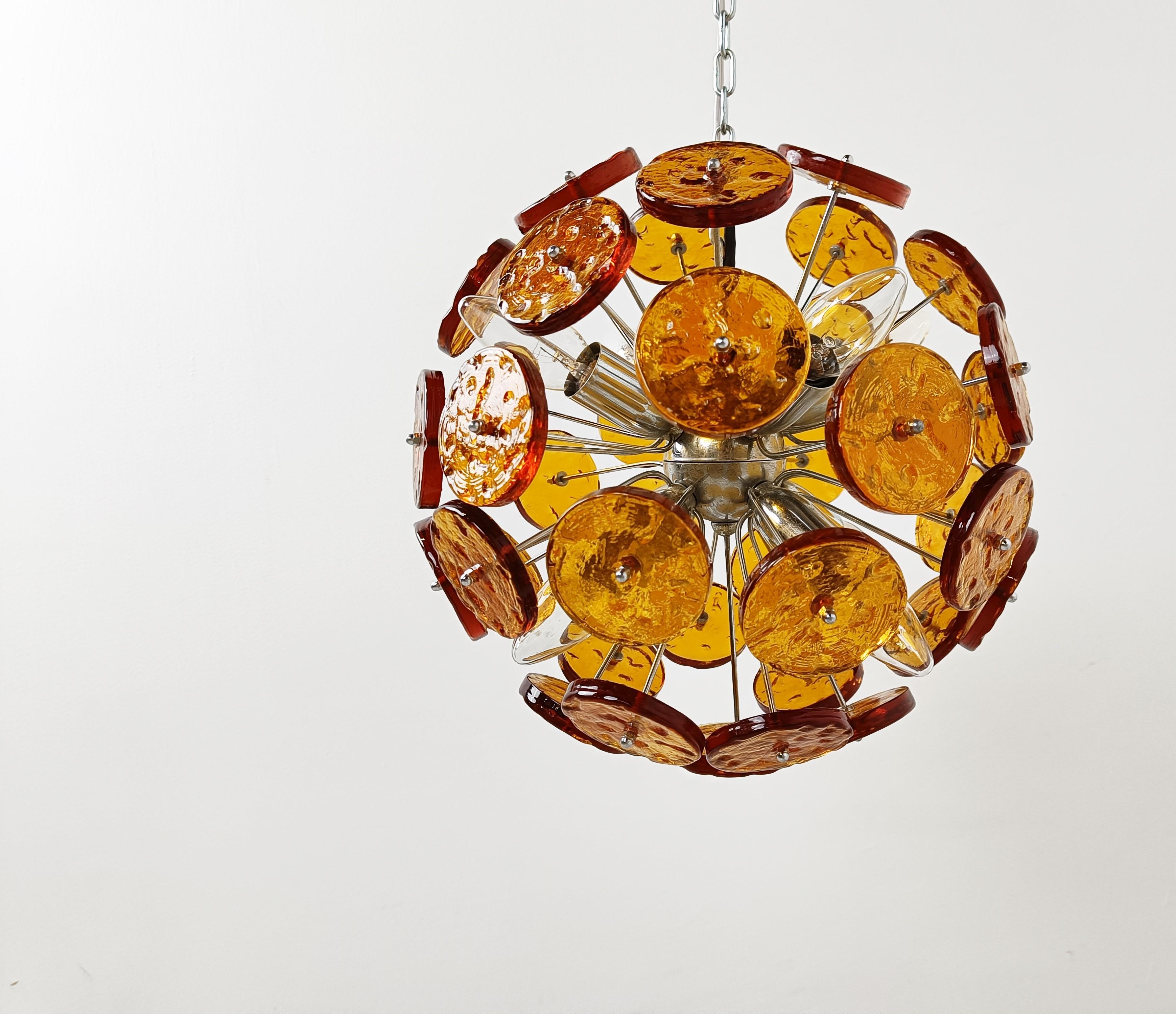 Sputnik-Kronleuchter aus Murano-Glas aus der Jahrhundertmitte, 1960er Jahre (Muranoglas) im Angebot