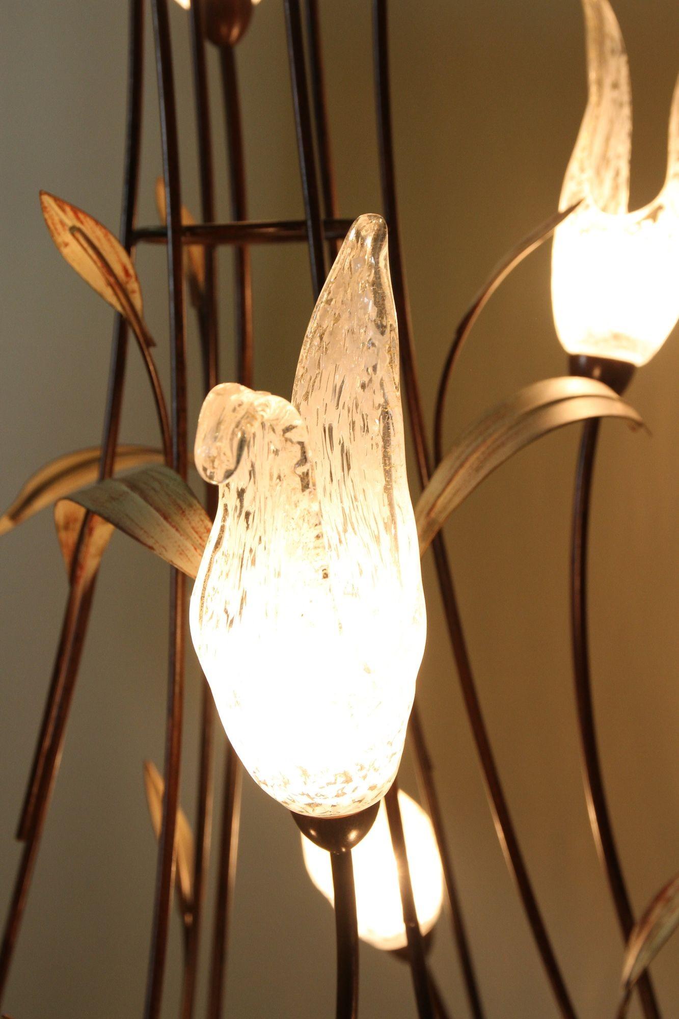 Midcentury Murano Glass Swan Floor Lamp, Italy, circa 1960/70 For Sale 7