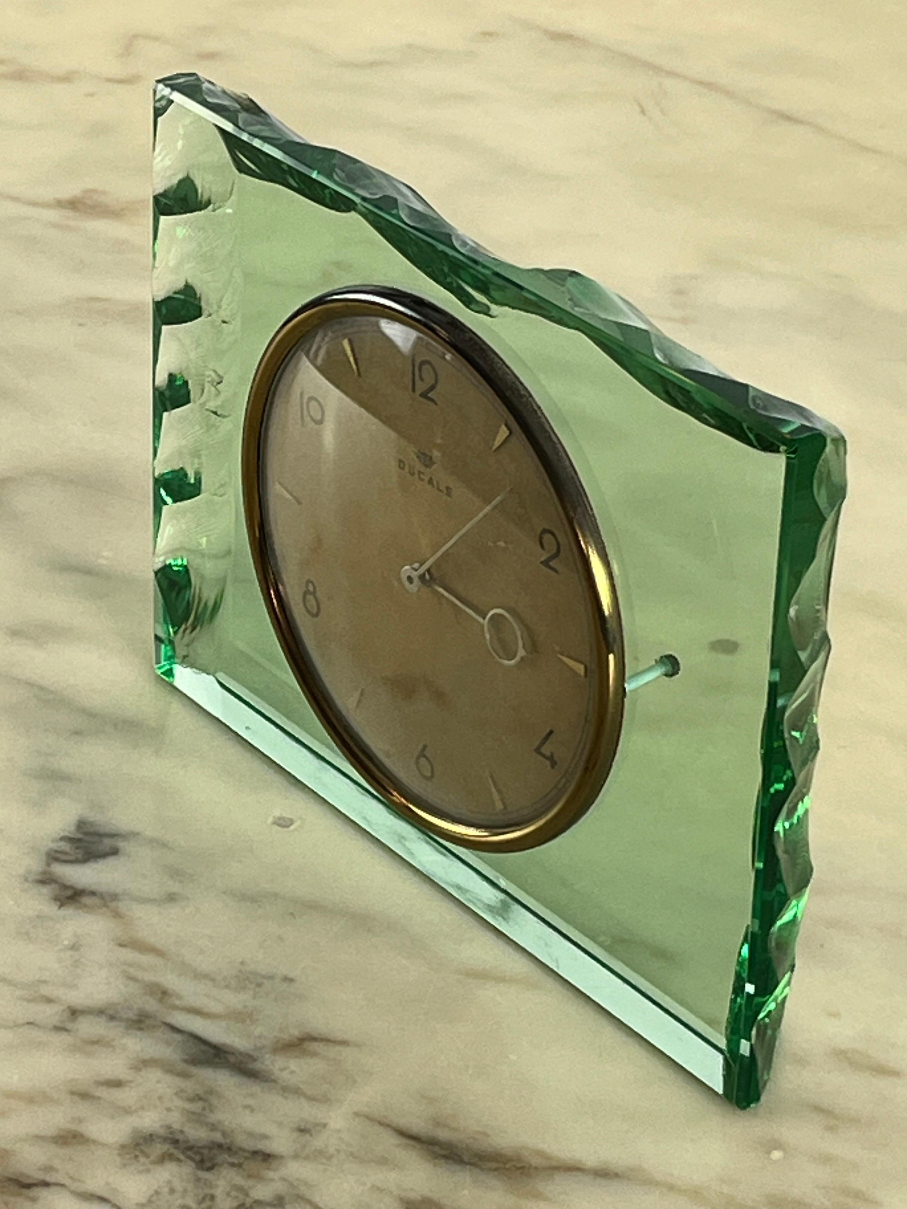Mid-Century Murano Glass Table Clock Attributed to Max Ingrand for Fontana Arte  For Sale 6
