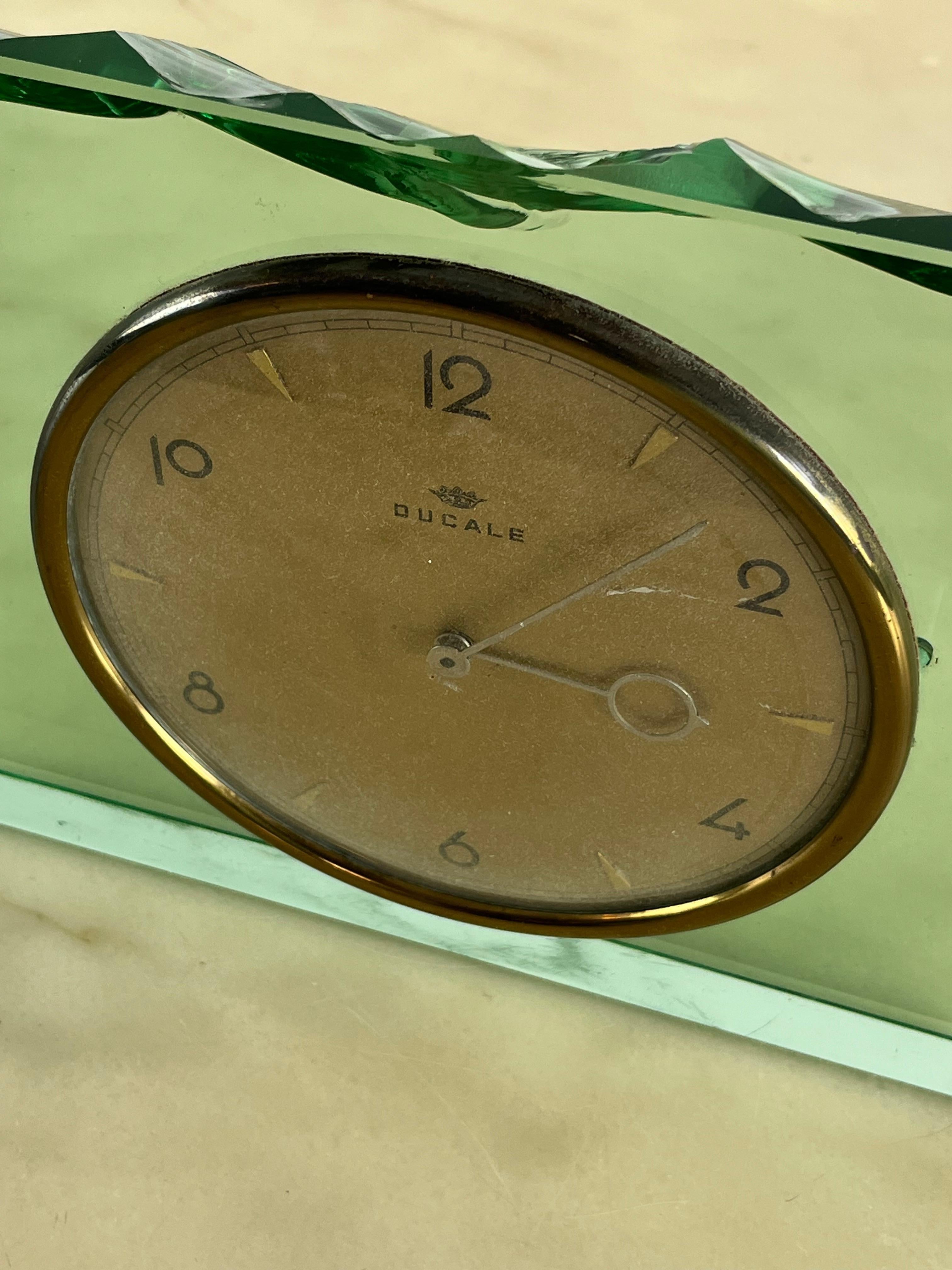 Mid-Century Murano Glass Table Clock Attributed to Max Ingrand for Fontana Arte  For Sale 7