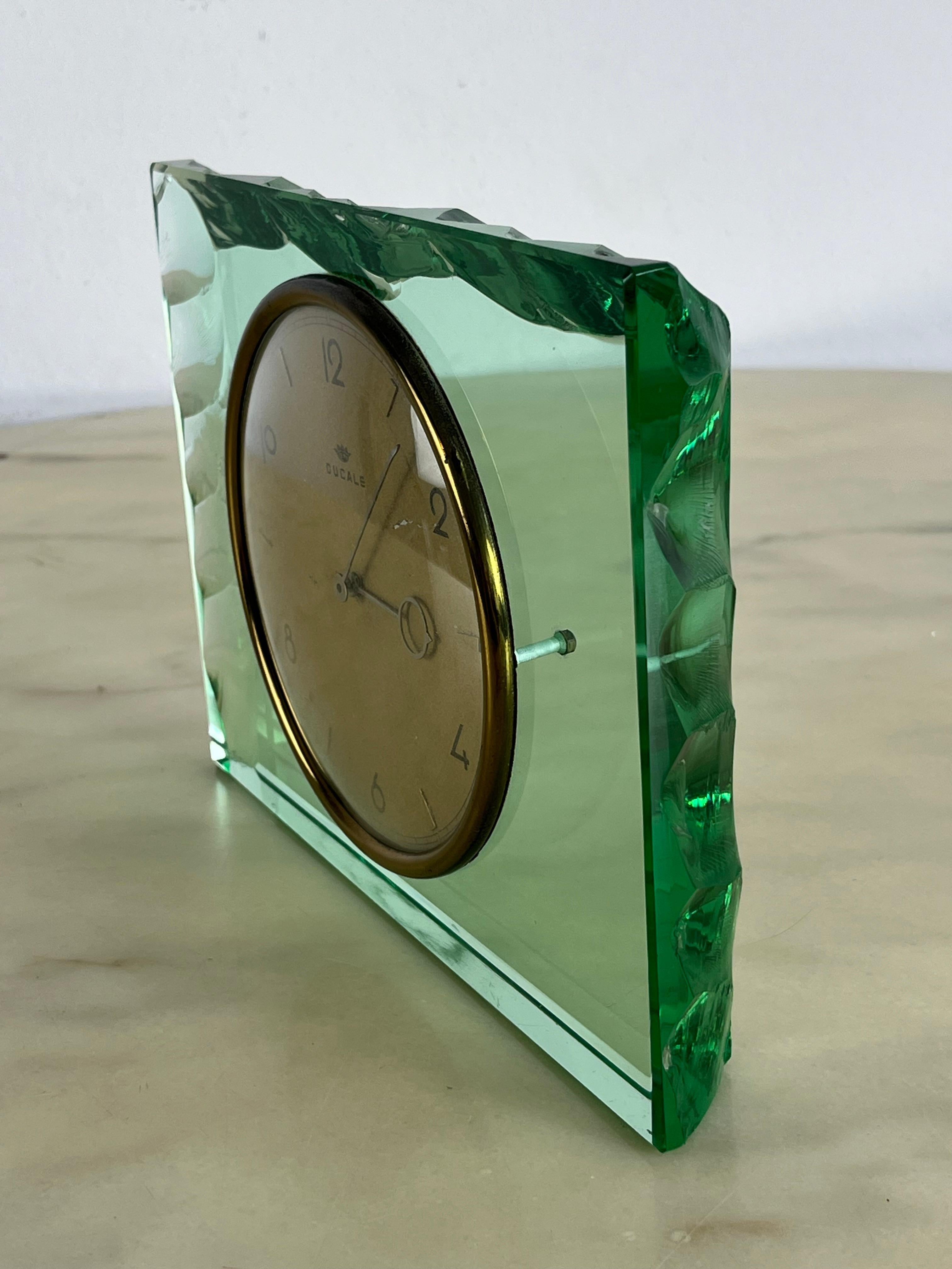 Mid-Century Murano Glass Table Clock Attributed to Max Ingrand for Fontana Arte  For Sale 8