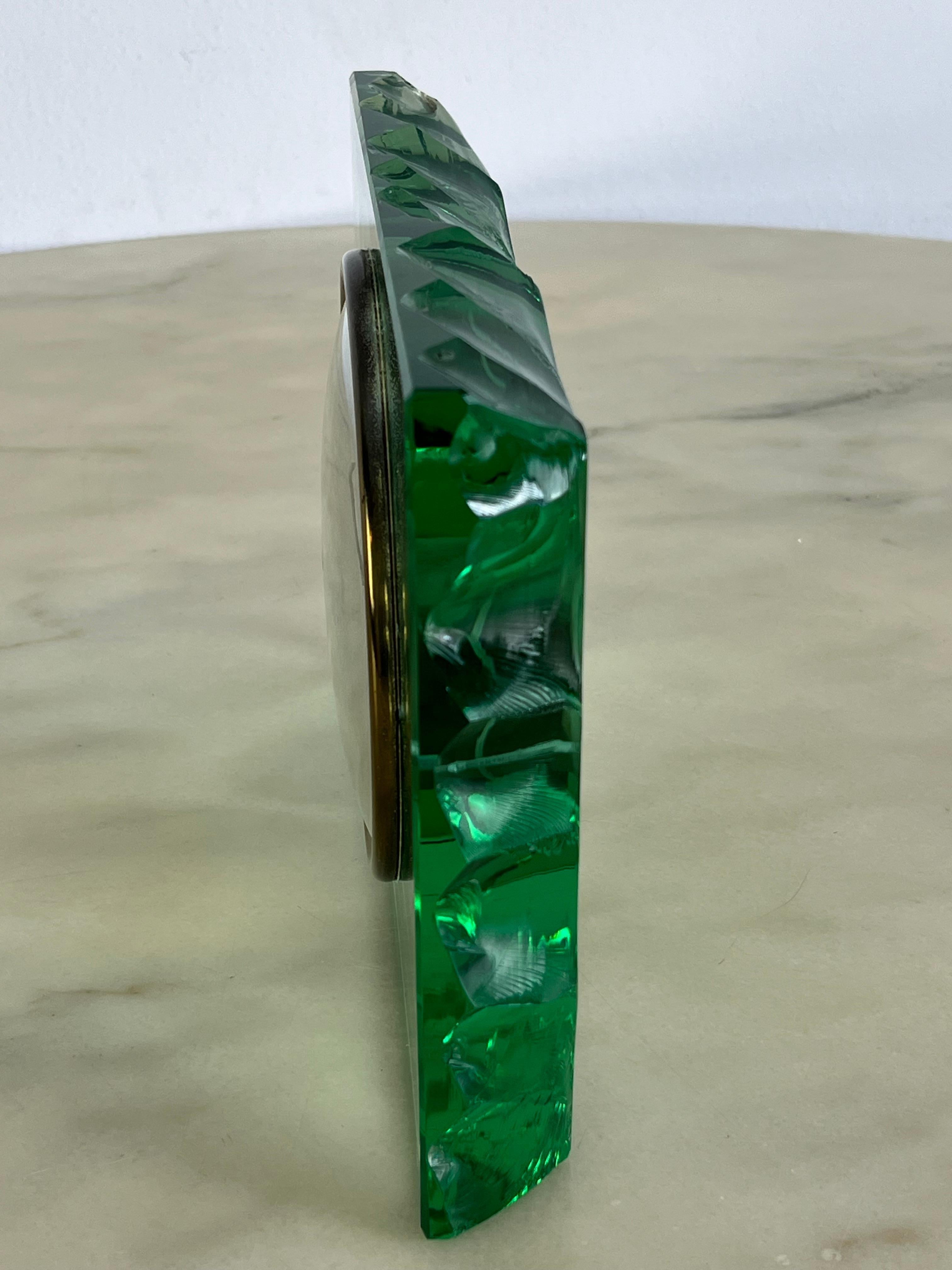 Mid-Century Murano Glass Table Clock Attributed to Max Ingrand for Fontana Arte  For Sale 9