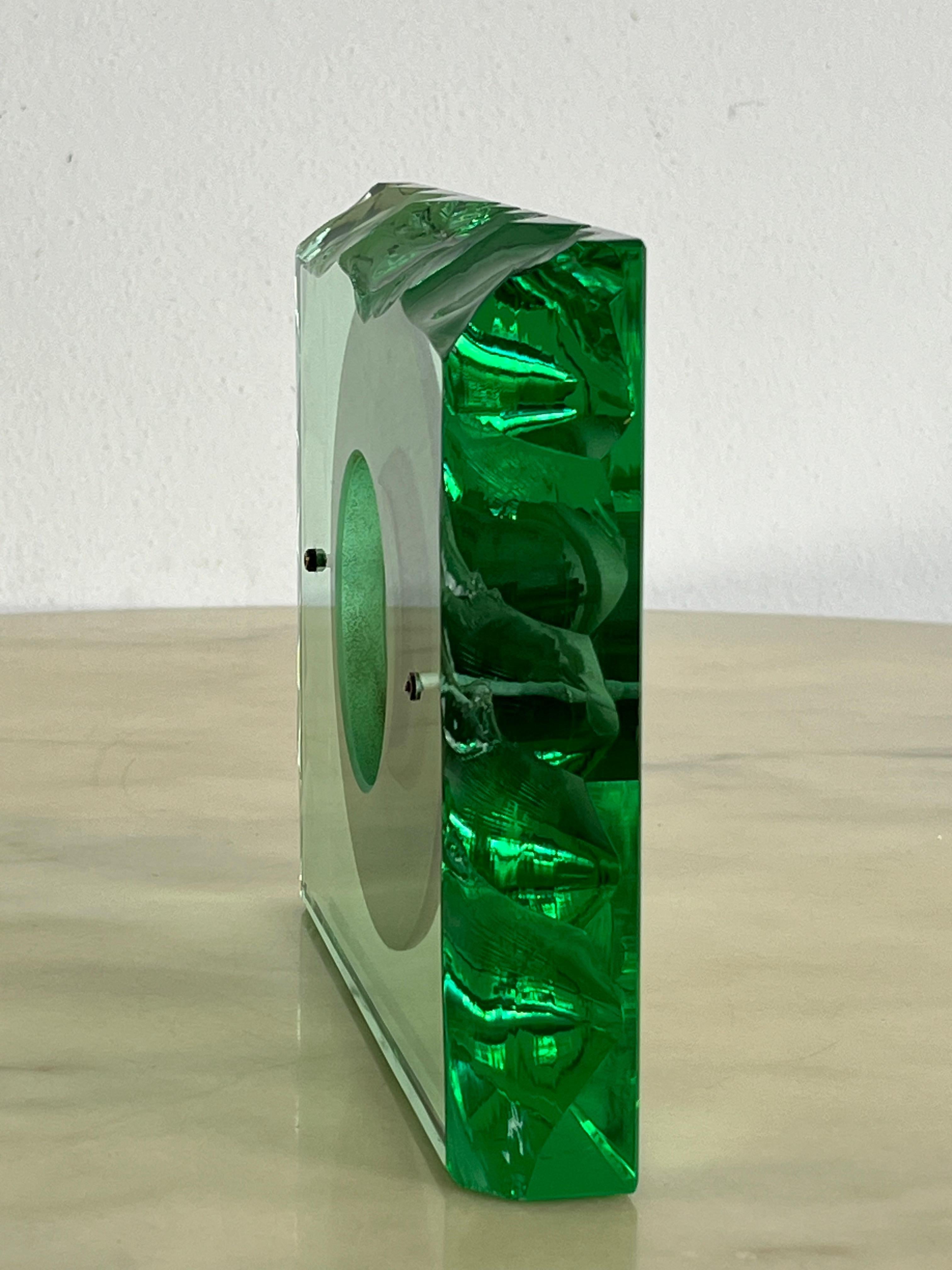 Mid-Century Murano Glass Table Clock Attributed to Max Ingrand for Fontana Arte  For Sale 11