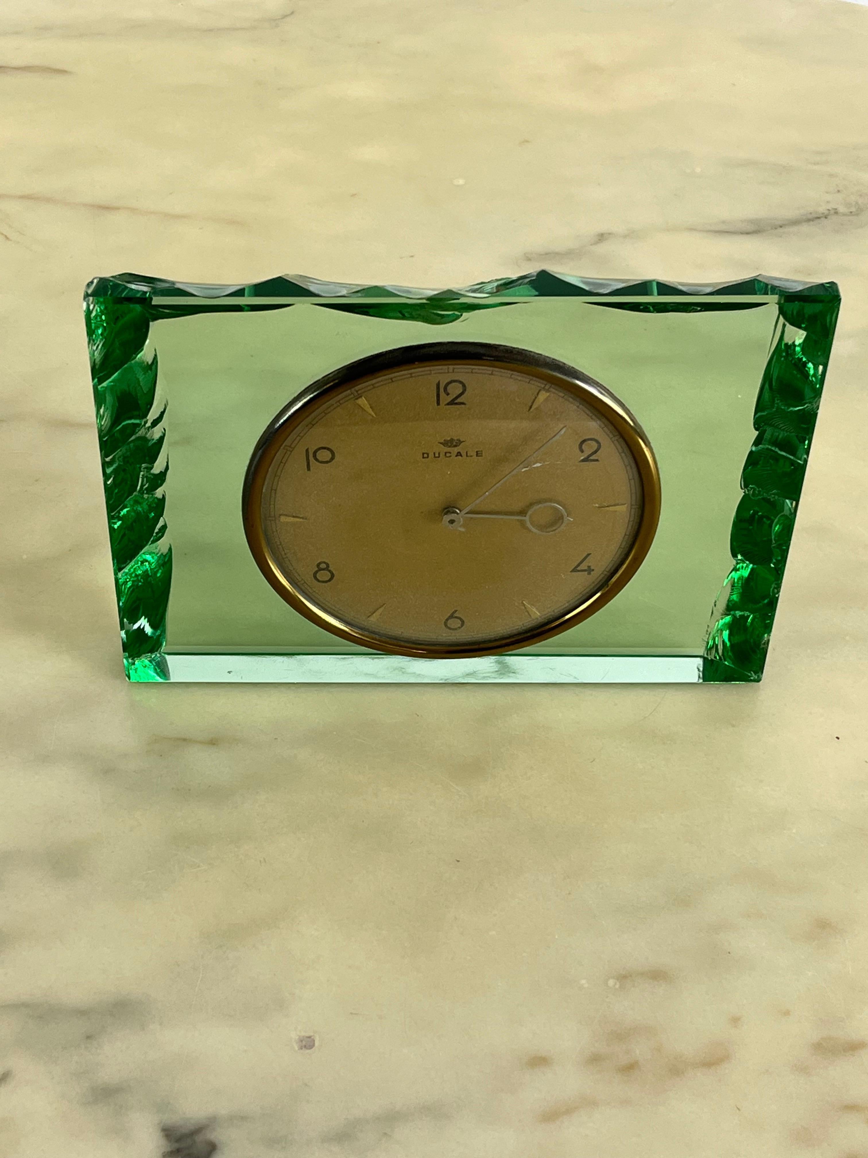 Mid-Century Murano Glass Table Clock Attributed to Max Ingrand for Fontana Arte  For Sale 13